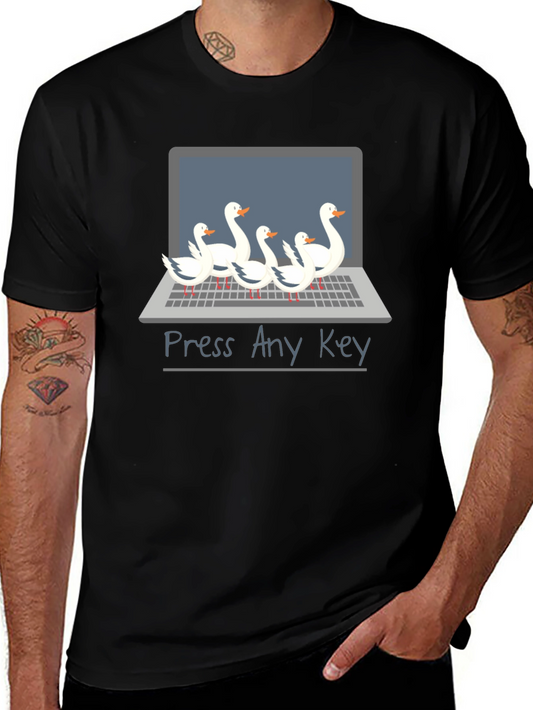 Funny Press Any Key Goose T-Shirt