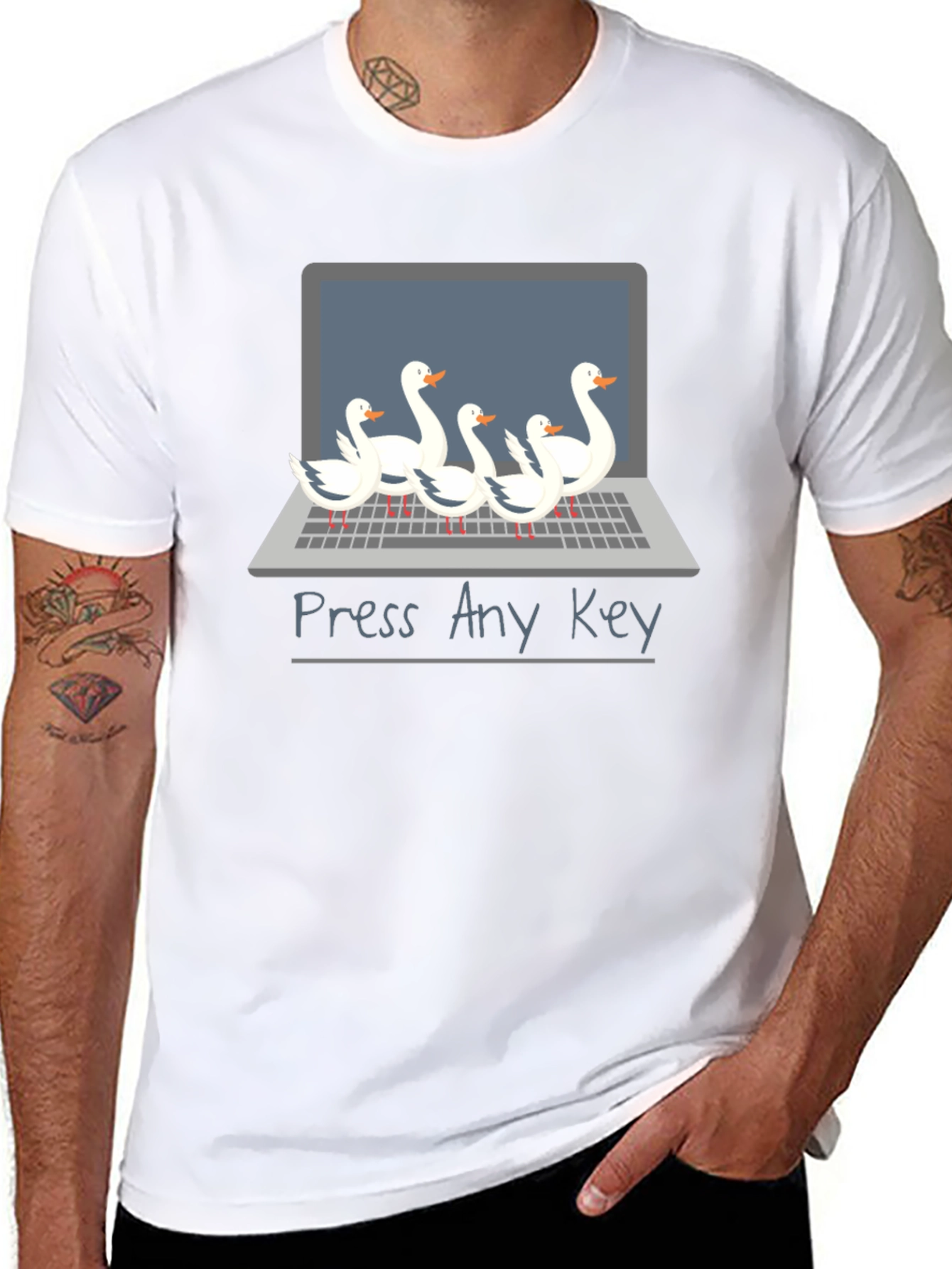 Funny Press Any Key Goose T-Shirt