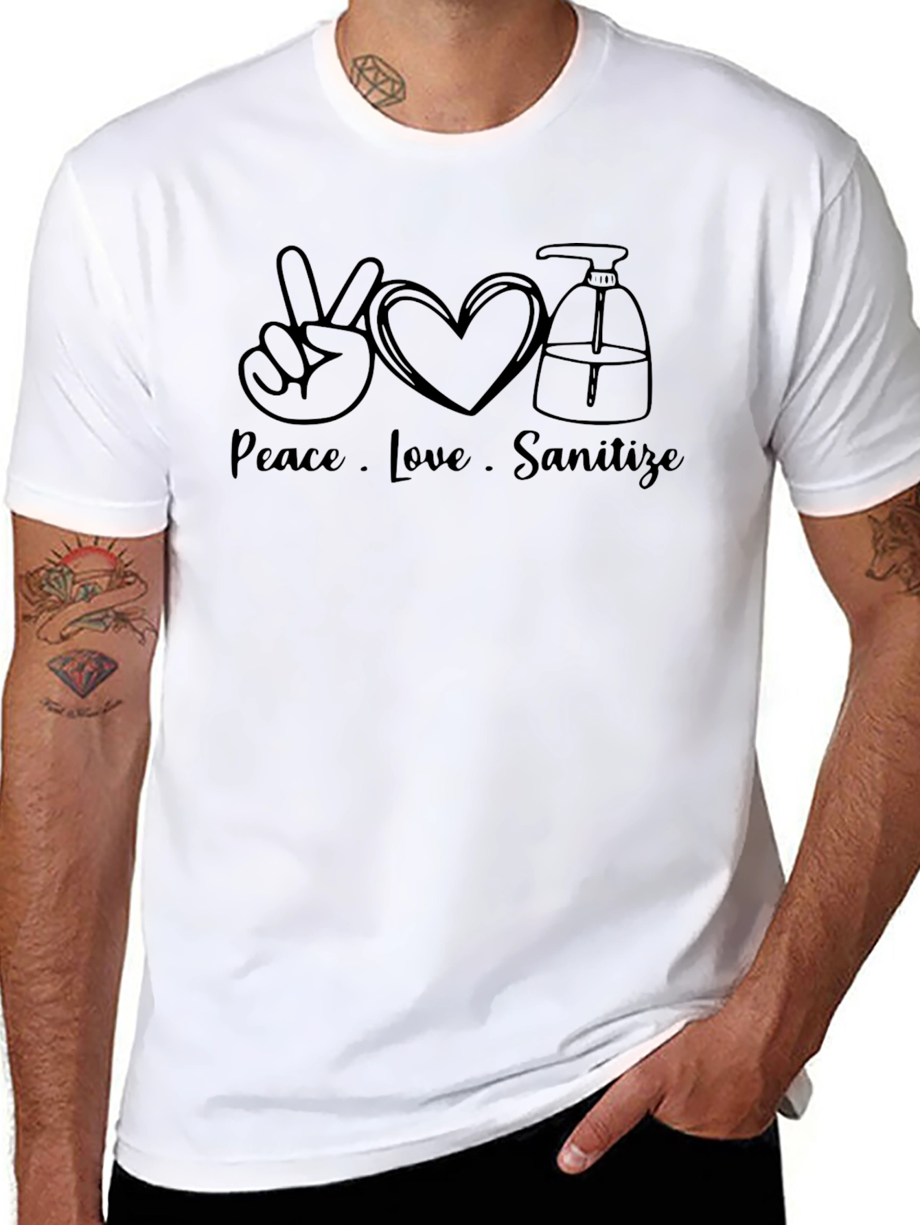 Peace Love Sanitize Graphic T-Shirt