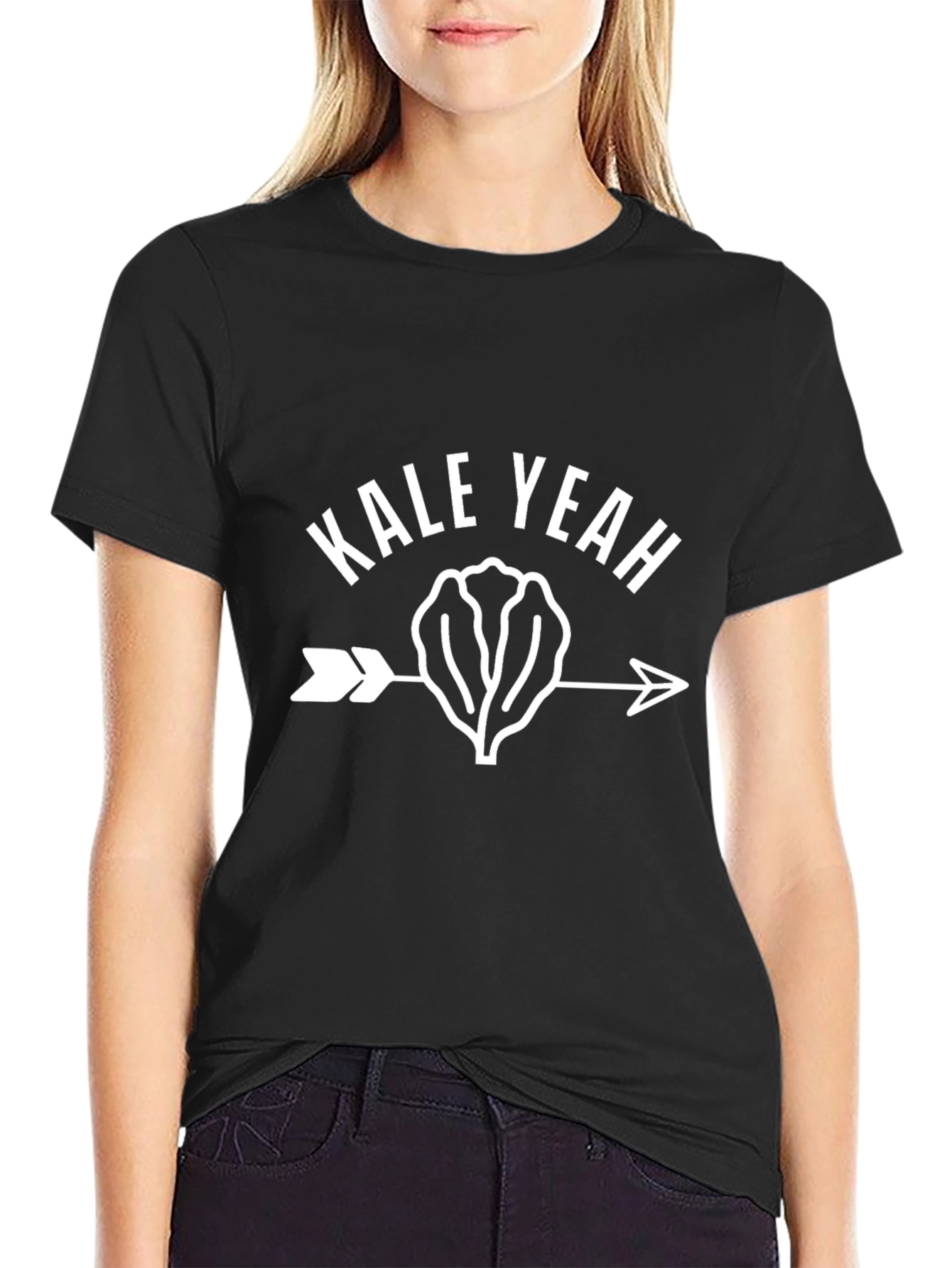 Kale Yeah Arrow Graphic Tee - Unisex Black T-Shirt