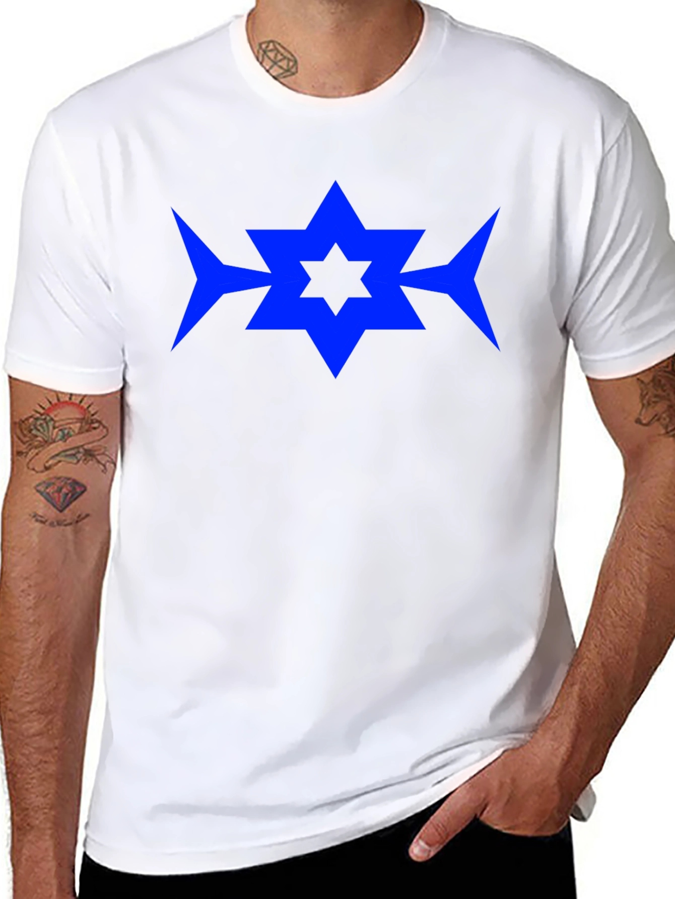 Blue Star Graphic Black T-Shirt