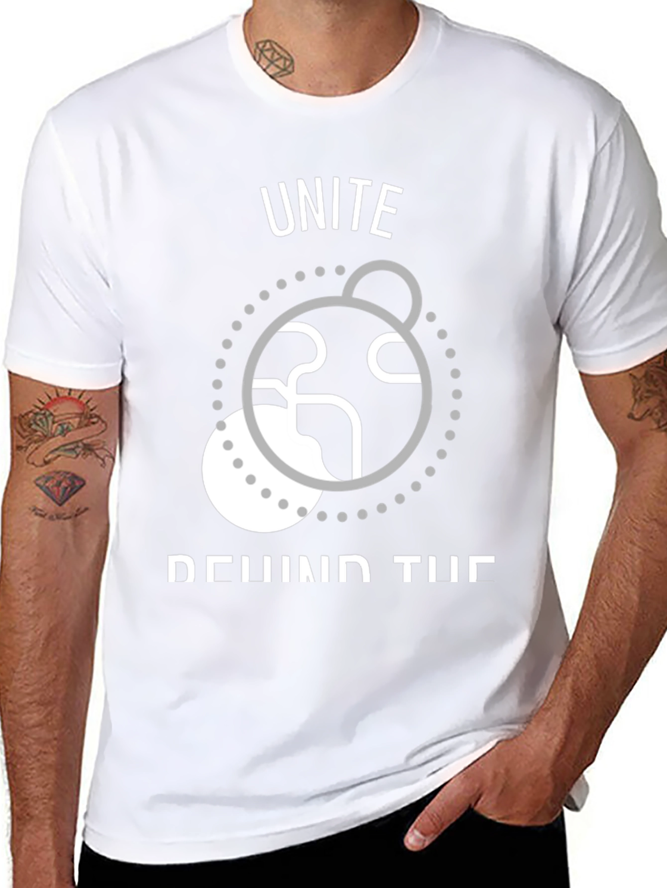 Unite T-Shirt: World Design Black Tee Casual Wear