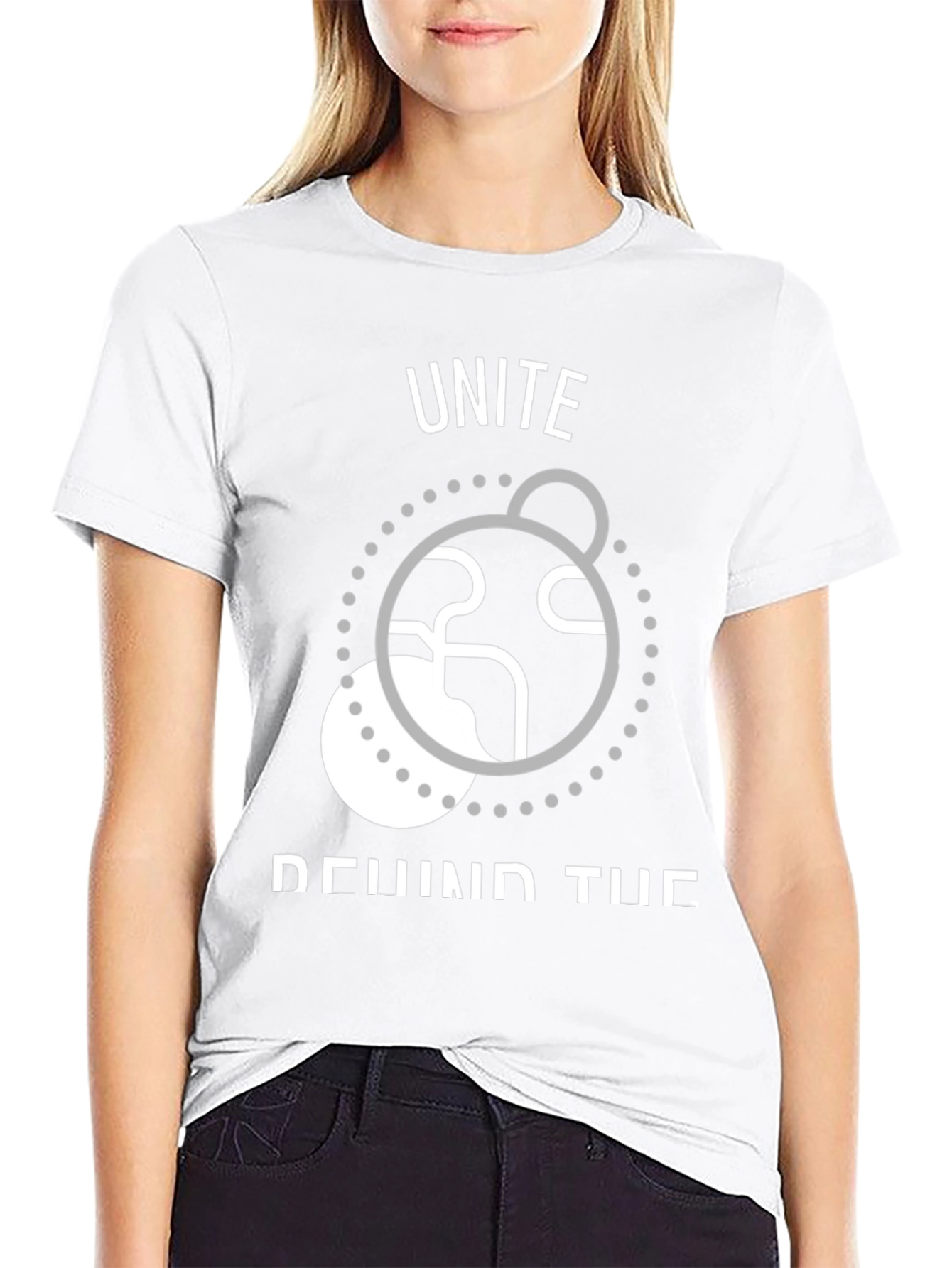 Unite T-Shirt: World Design Black Tee Casual Wear