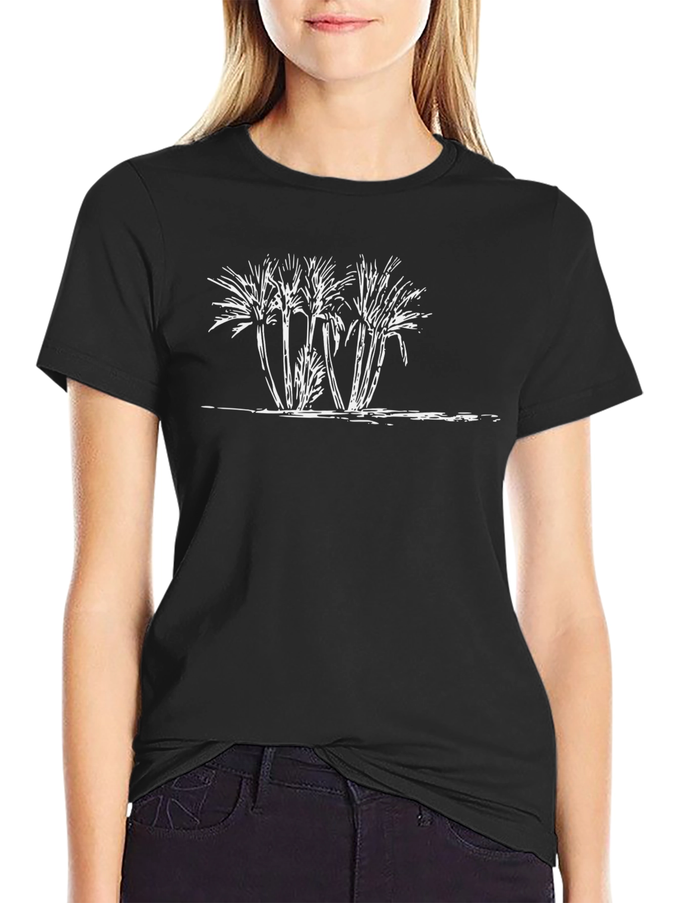 Palm Tree Graphic Black T-Shirt