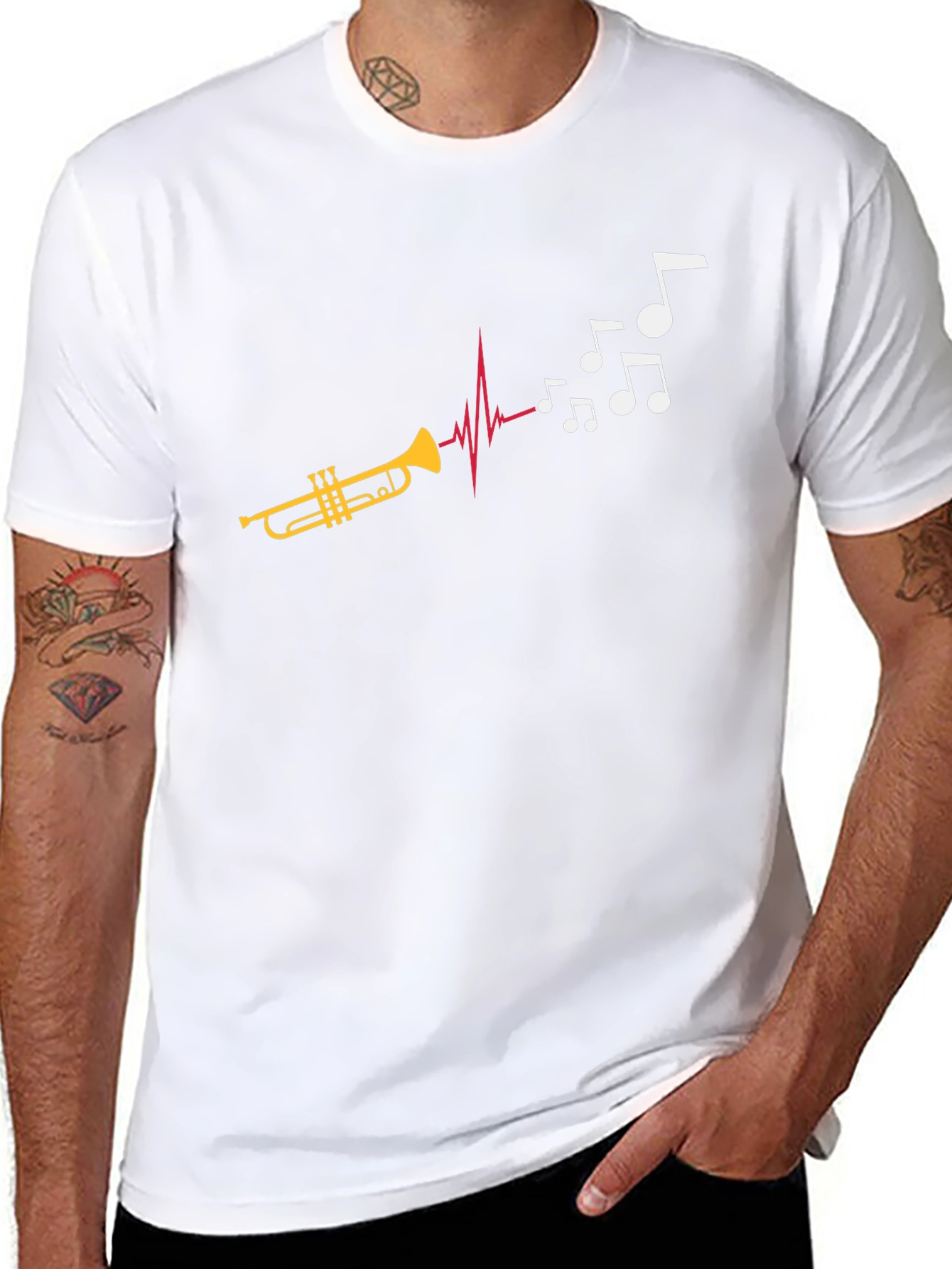 Musical Trumpet T-Shirt: Rhythm Heartbeat