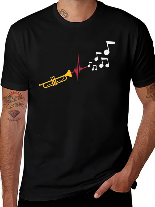 Musical Trumpet T-Shirt: Rhythm Heartbeat