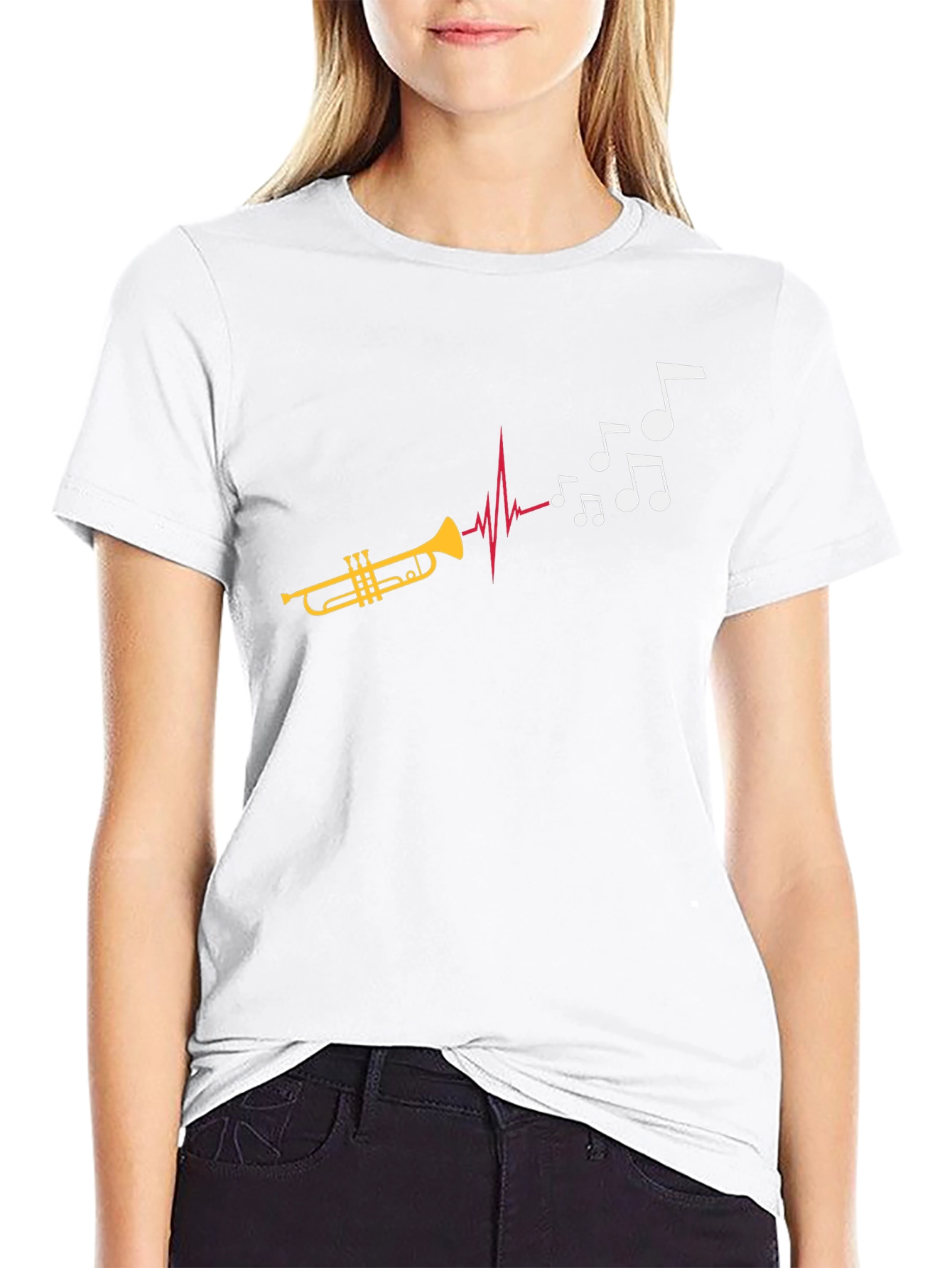 Musical Trumpet T-Shirt: Rhythm Heartbeat