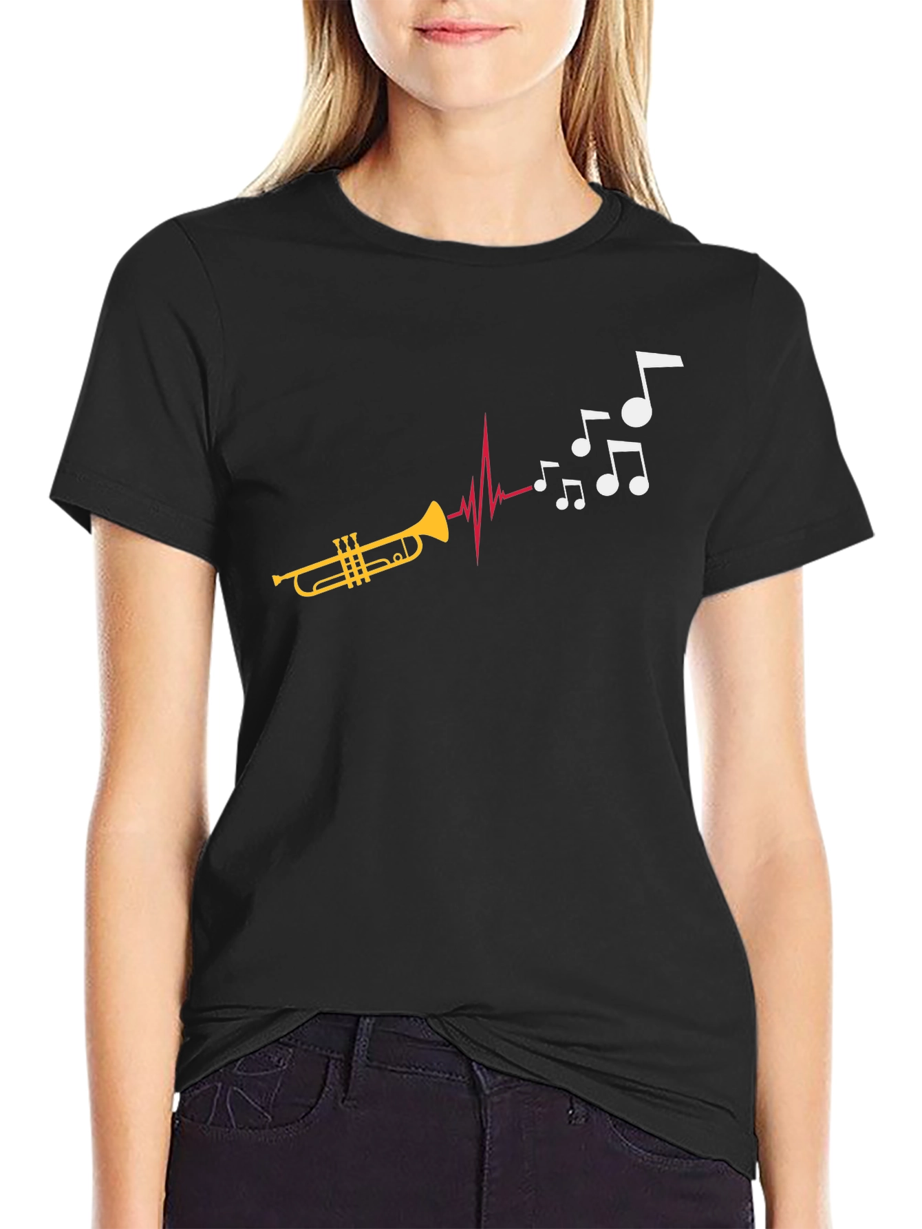 Musical Trumpet T-Shirt: Rhythm Heartbeat