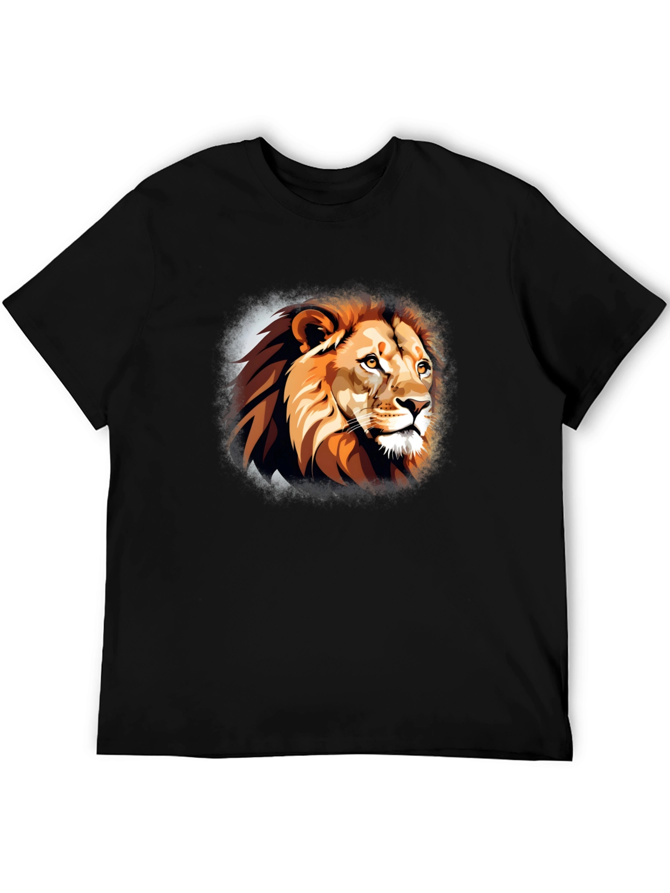 Lion Head Graphic T-Shirt - Black