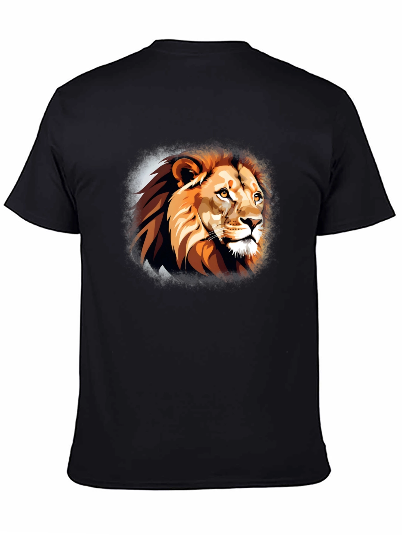 Lion Head Graphic T-Shirt - Black
