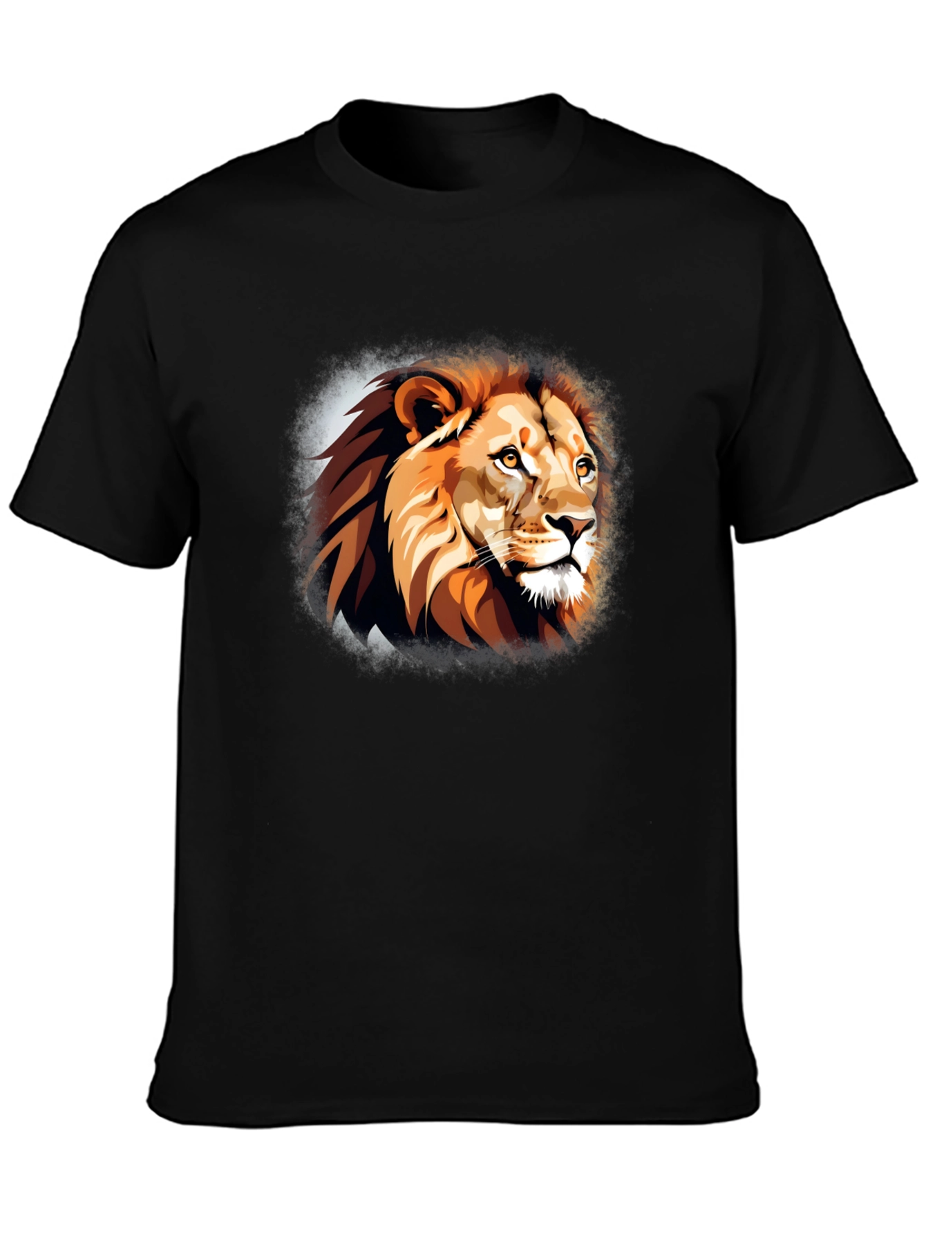 Lion Head Graphic T-Shirt - Black