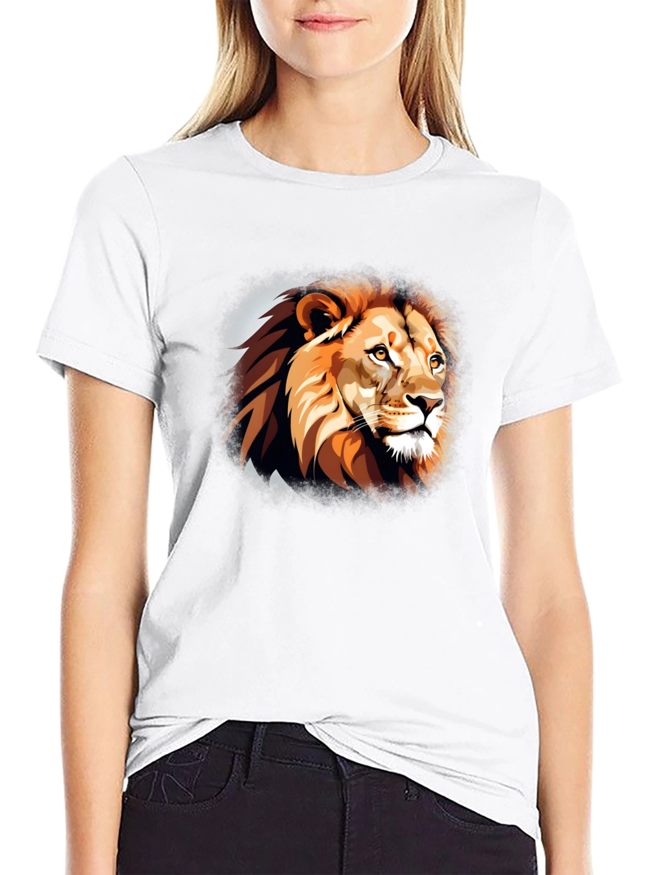Lion Head Graphic T-Shirt - Black