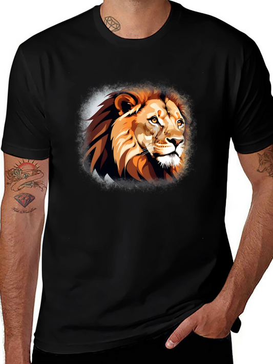 Lion Head Graphic T-Shirt - Black
