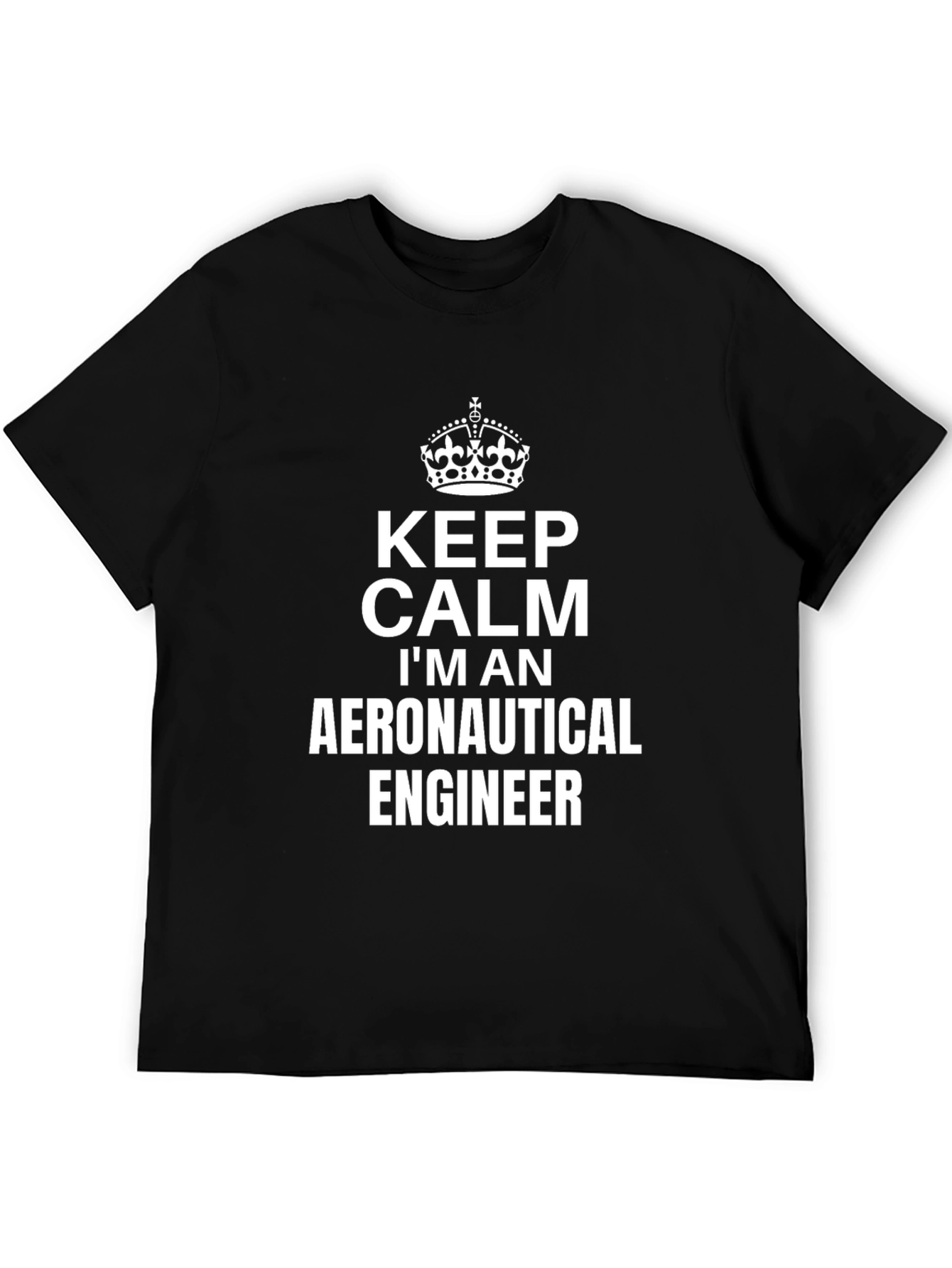 Keep Calm Aeronautical Engineer T-Shirt - Black Cotton