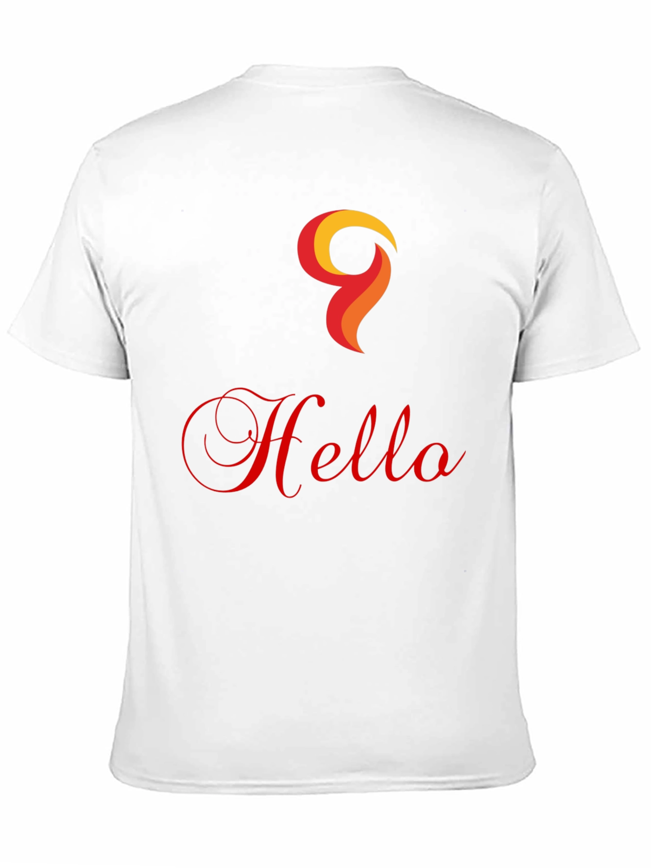 Hello Design Black Cotton T-Shirt