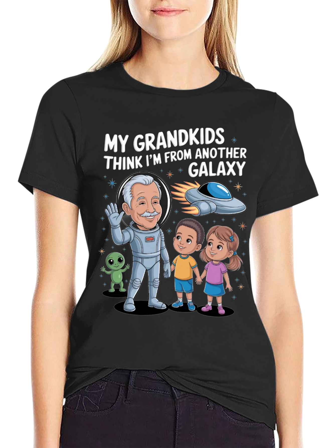 Galaxy Grandpa Graphic T-Shirt