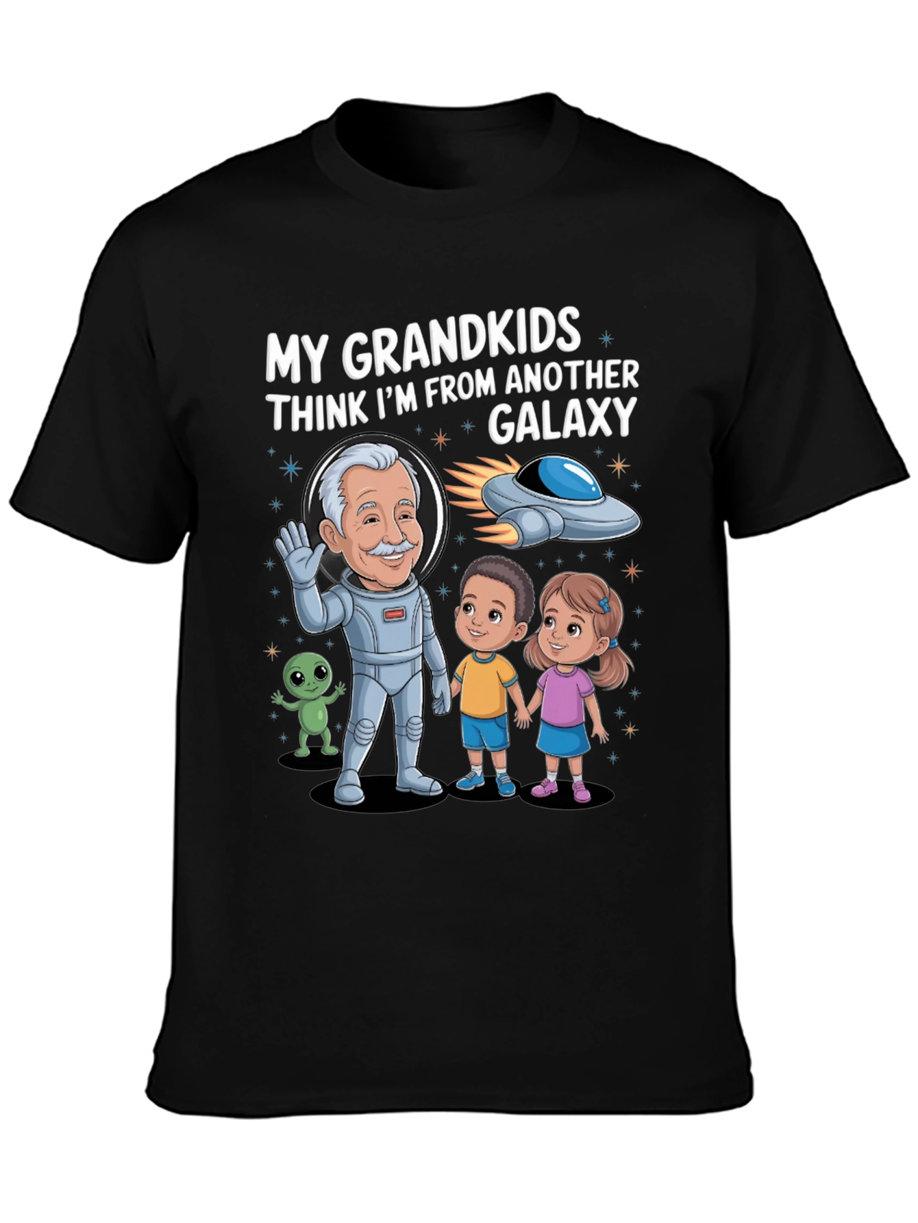 Galaxy Grandpa Graphic T-Shirt