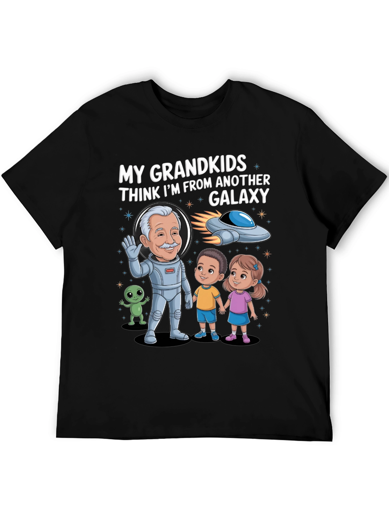 Galaxy Grandpa Graphic T-Shirt