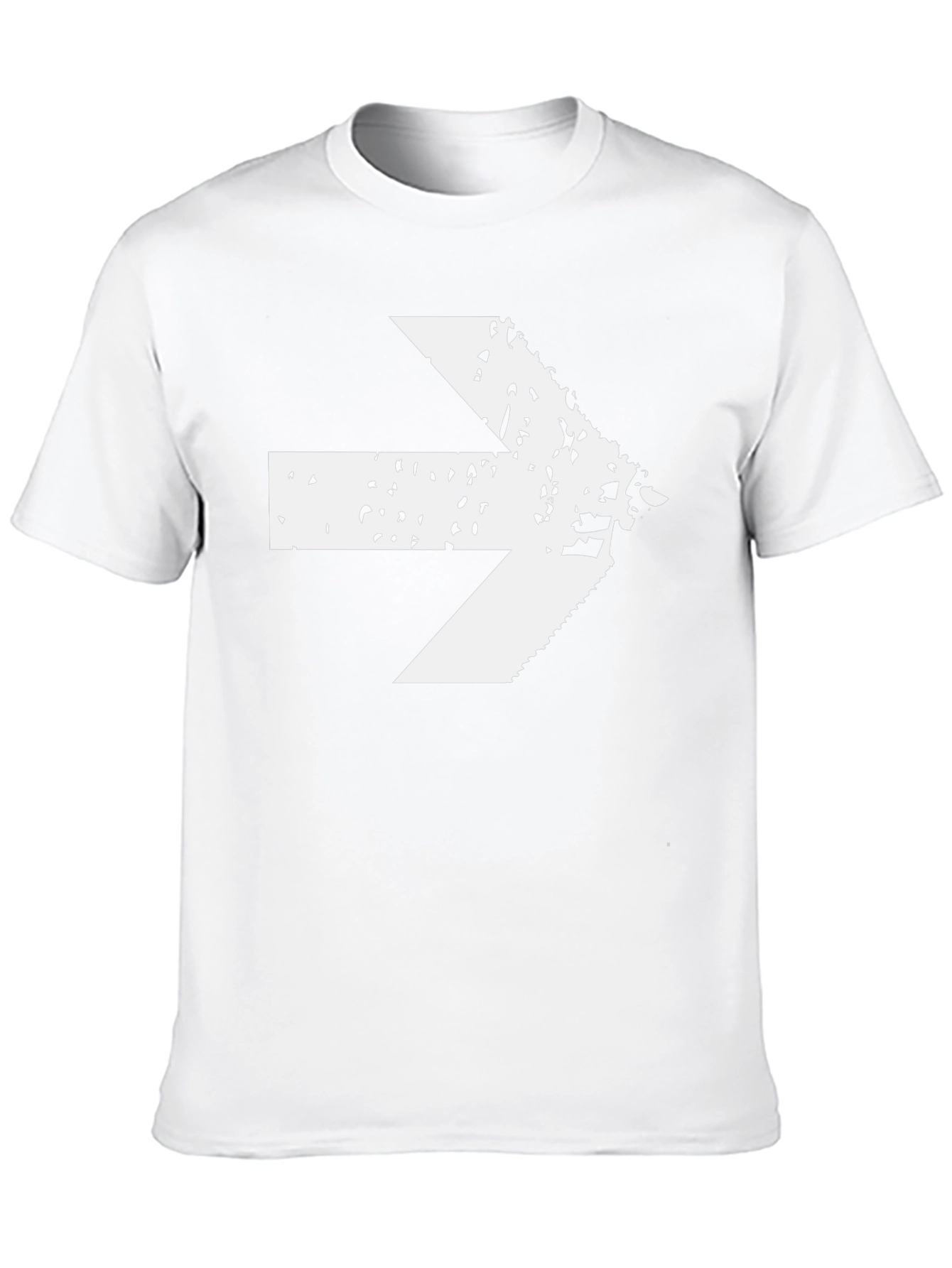 Distressed Arrow Graphic Tee - Black Cotton Casual Shirt