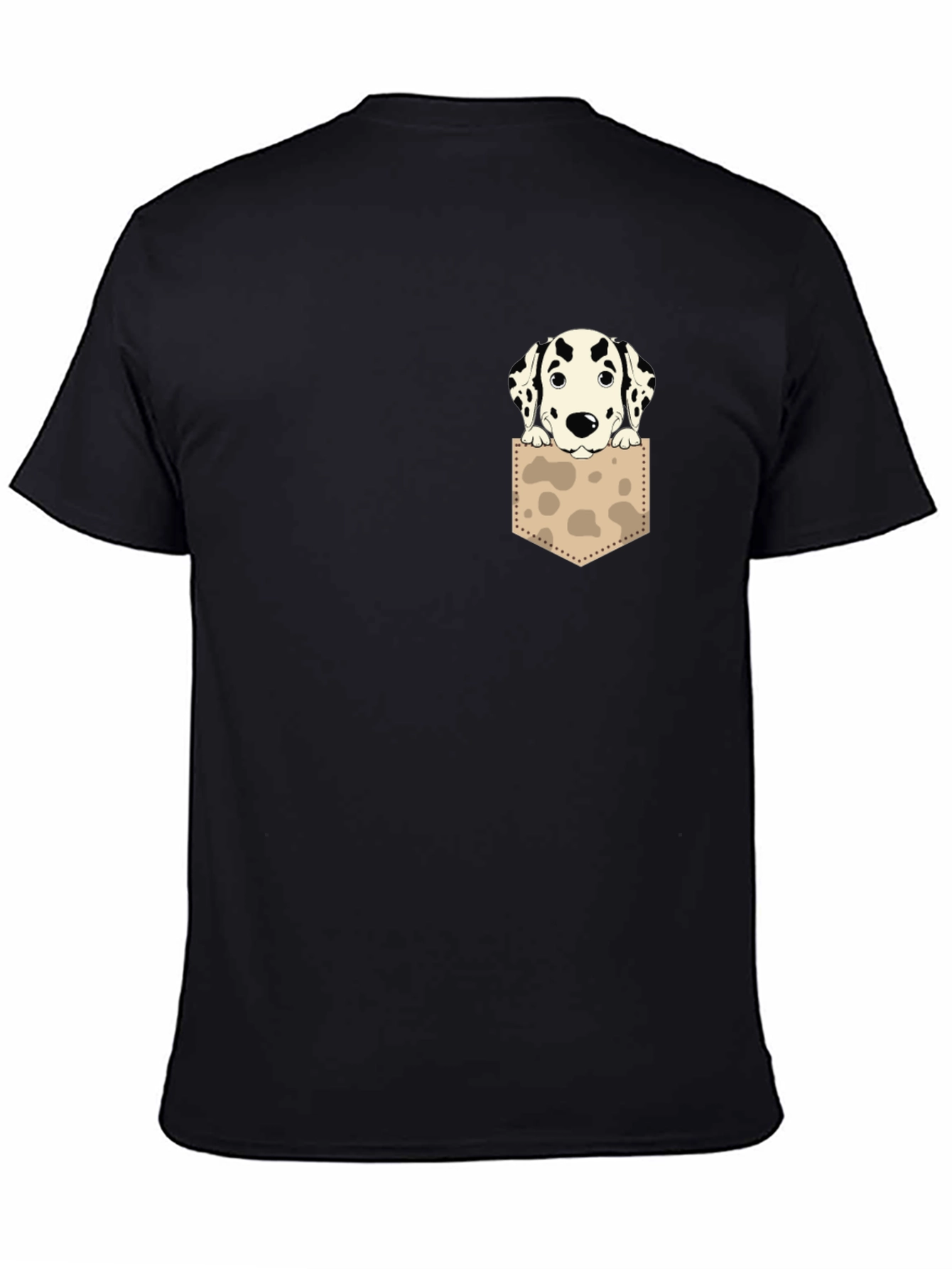 Dalmatian Puppy Pocket T-Shirt - Black