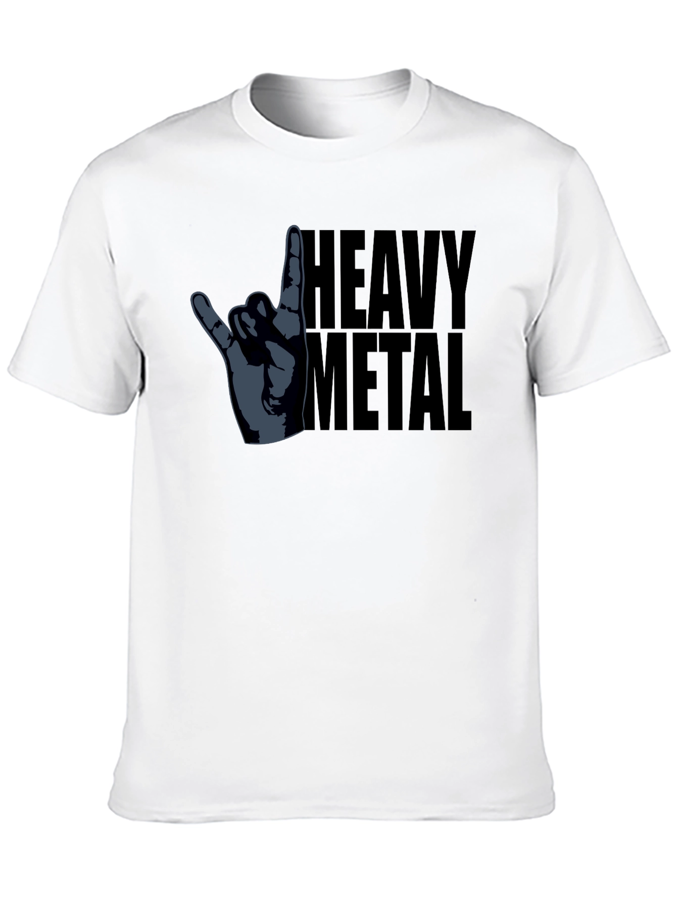 Heavy Metal Hand Gesture Graphic T-Shirt - Black