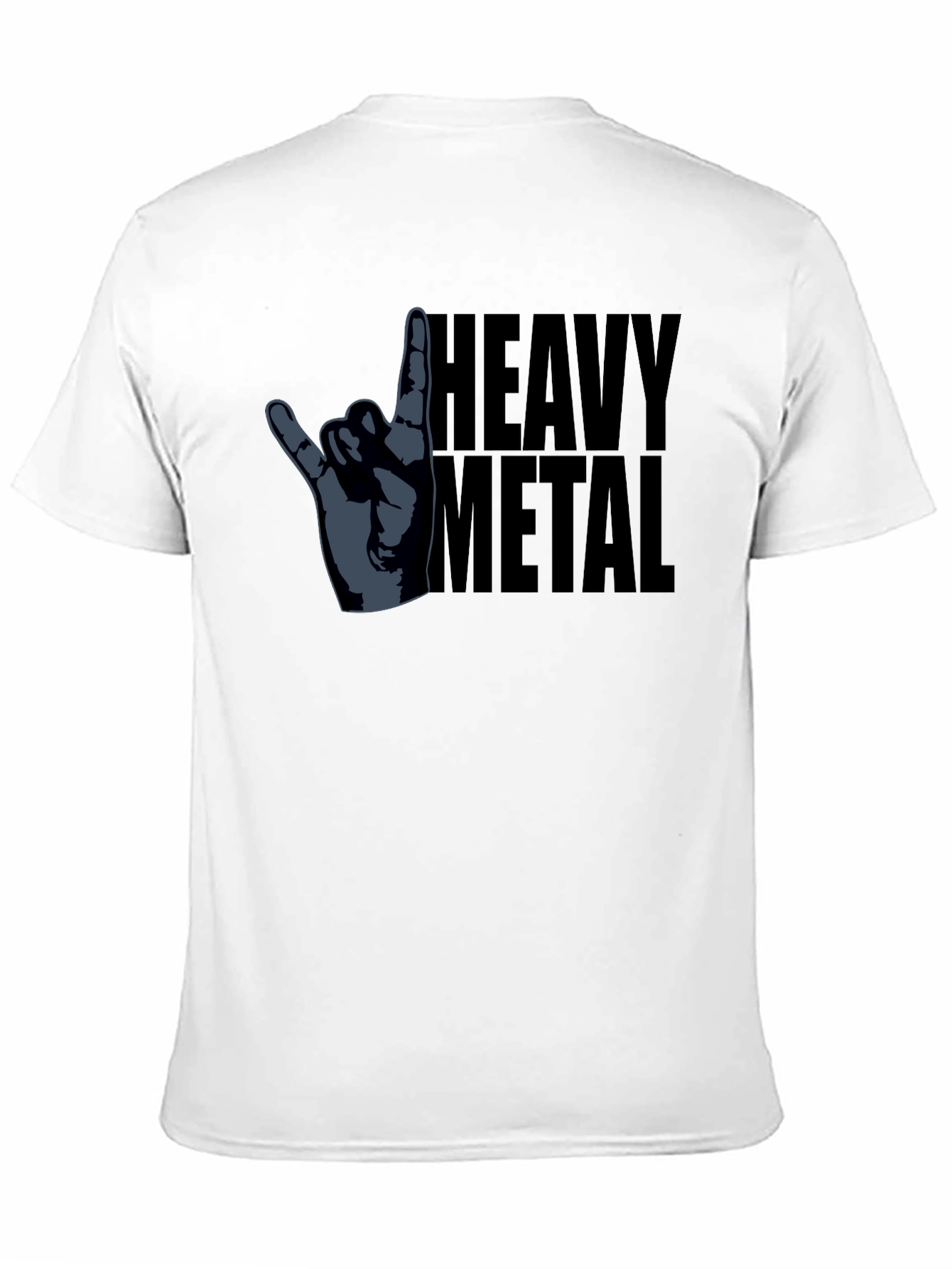 Heavy Metal Hand Gesture Graphic T-Shirt - Black