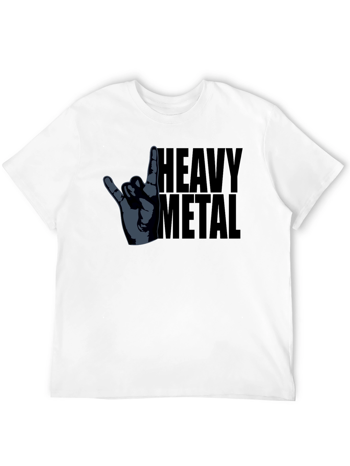 Heavy Metal Hand Gesture Graphic T-Shirt - Black