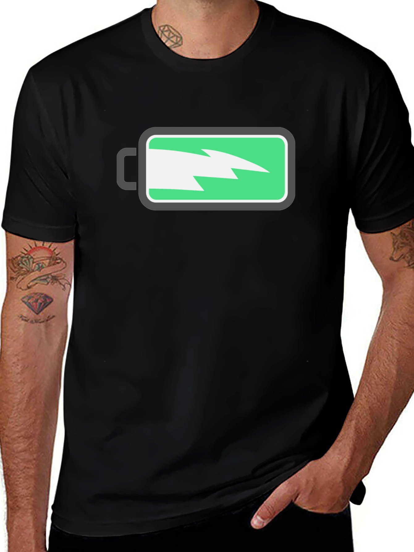 Electric Charge Graphic T-Shirt - Black