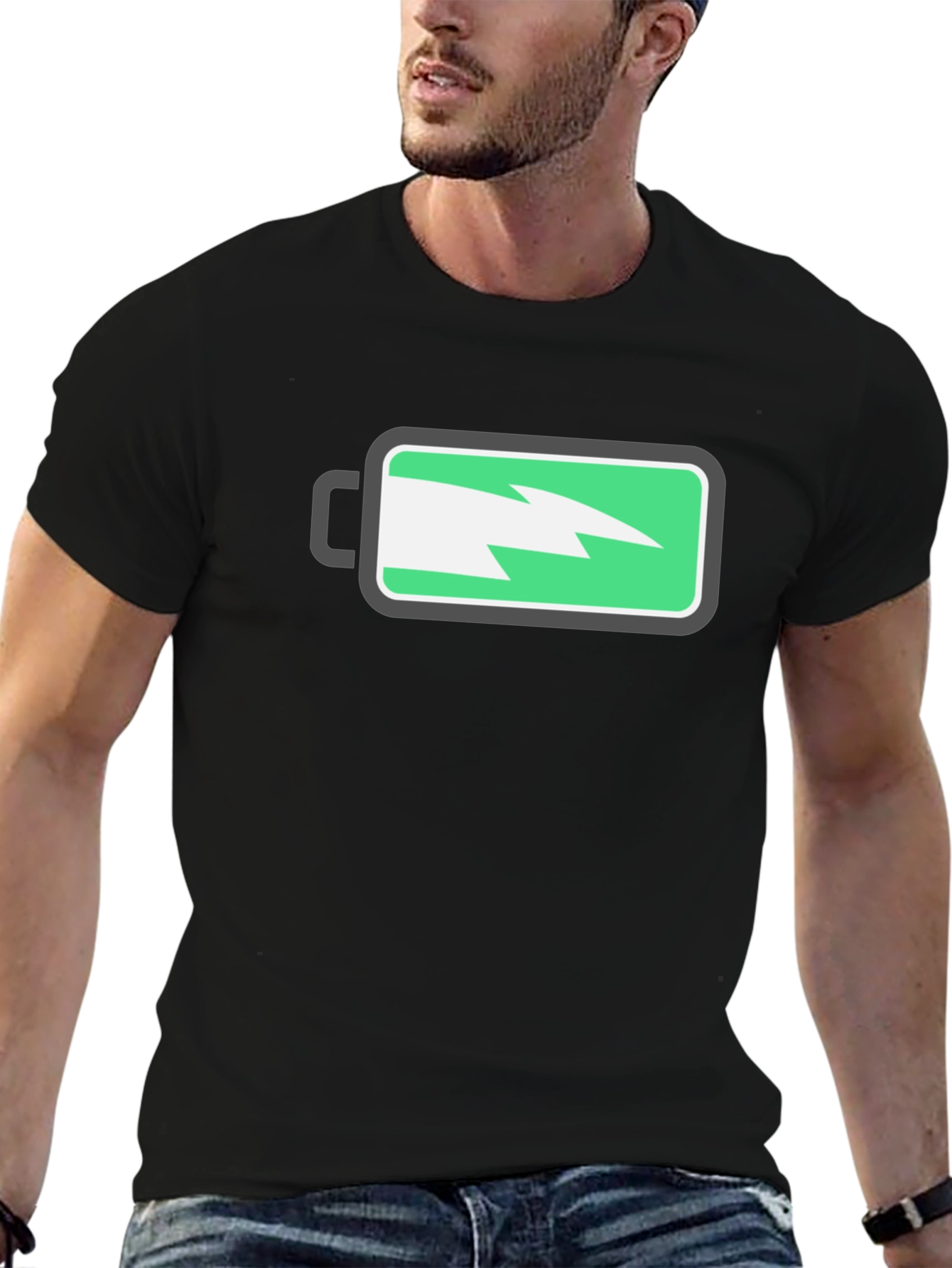 Electric Charge Graphic T-Shirt - Black