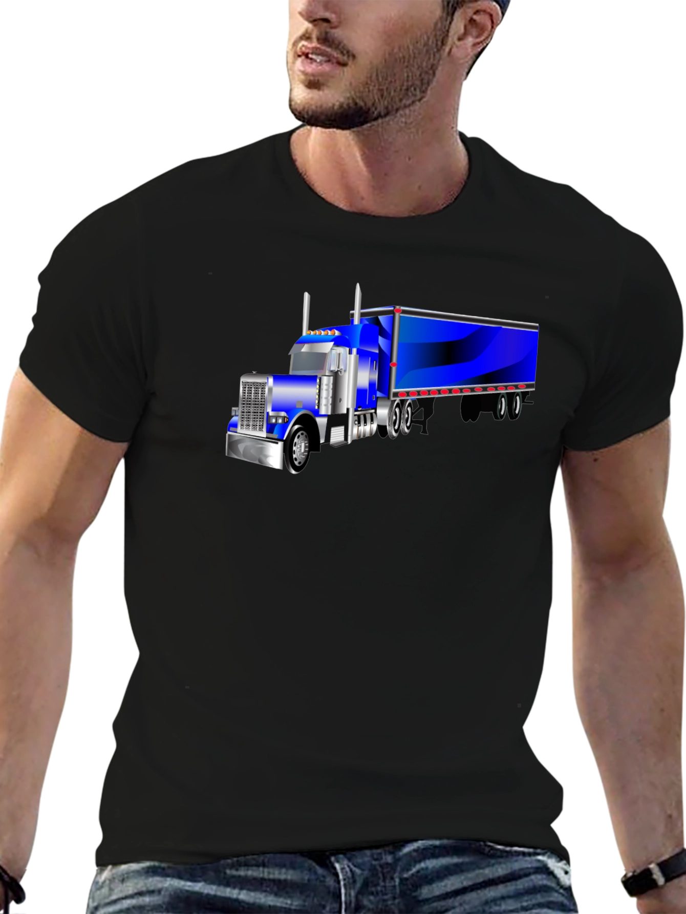 Truck Graphic Tee - Black Short Sleeve Shirt