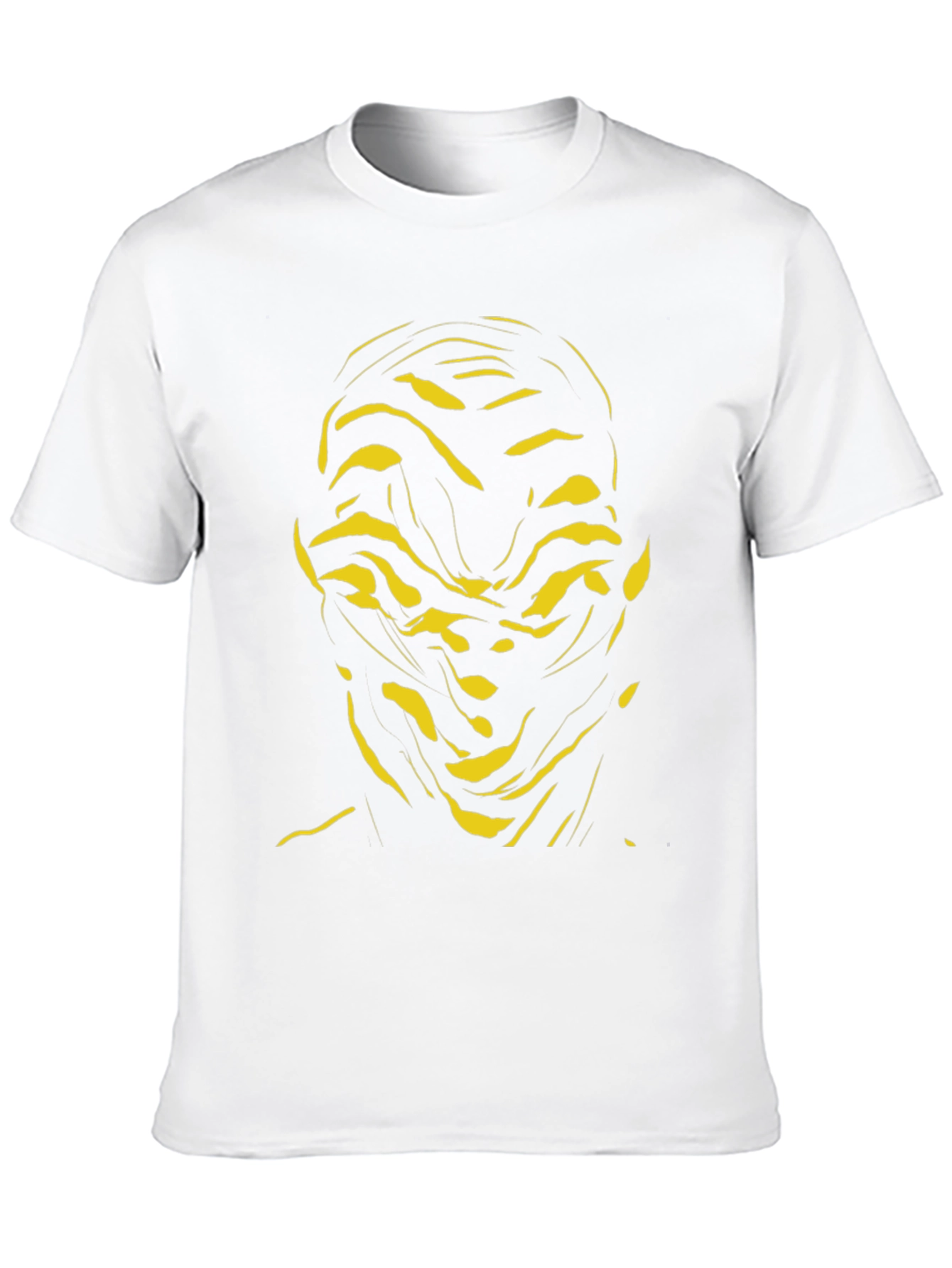 Abstract Face Graphic Tee - Black Cotton Shirt
