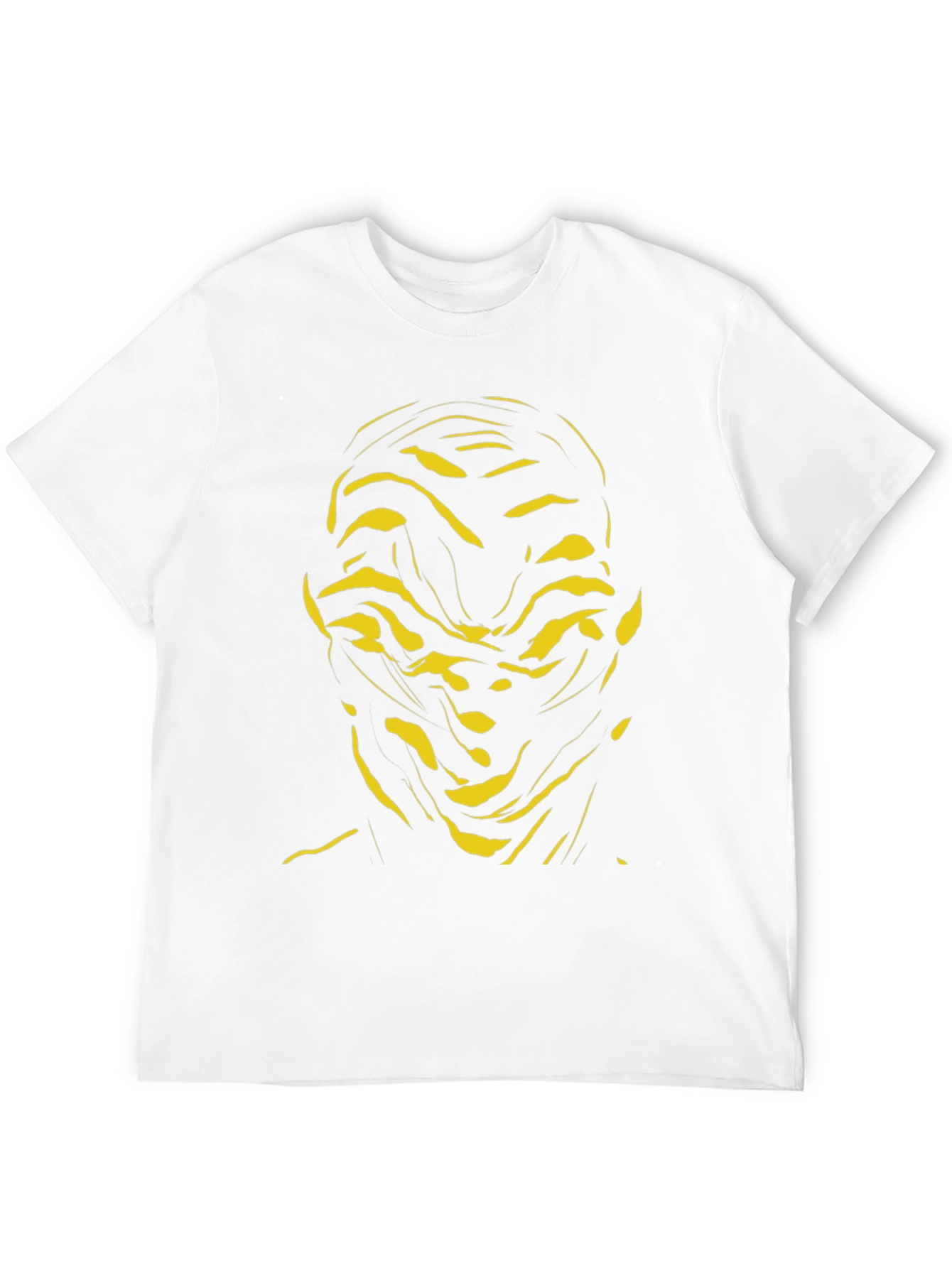 Abstract Face Graphic Tee - Black Cotton Shirt