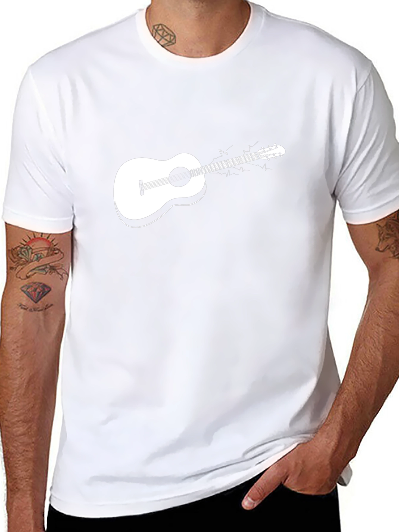 Guitar Graphic Black Tee - Musical Style