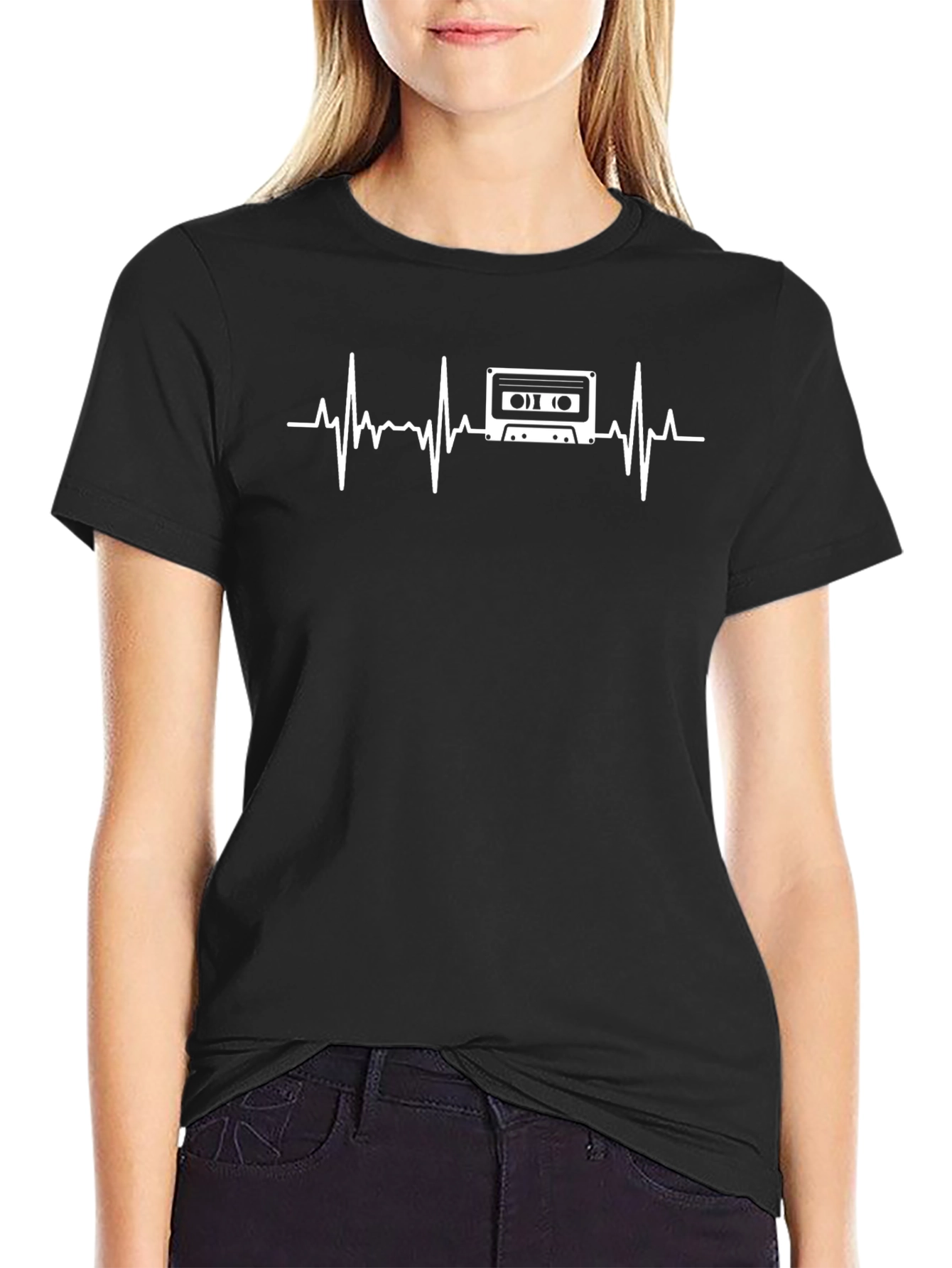 Retro Cassette Heartbeat T-Shirt