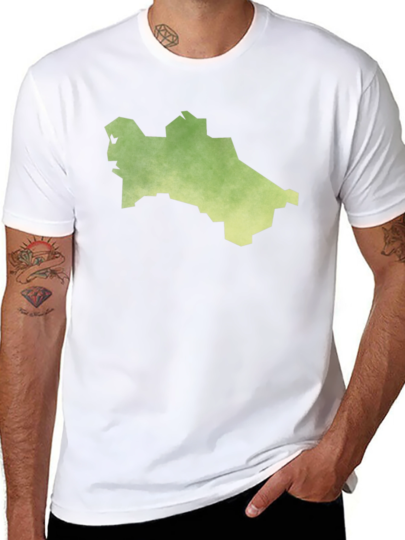 Turkmenistan Map T-Shirt - Black Cotton Tee