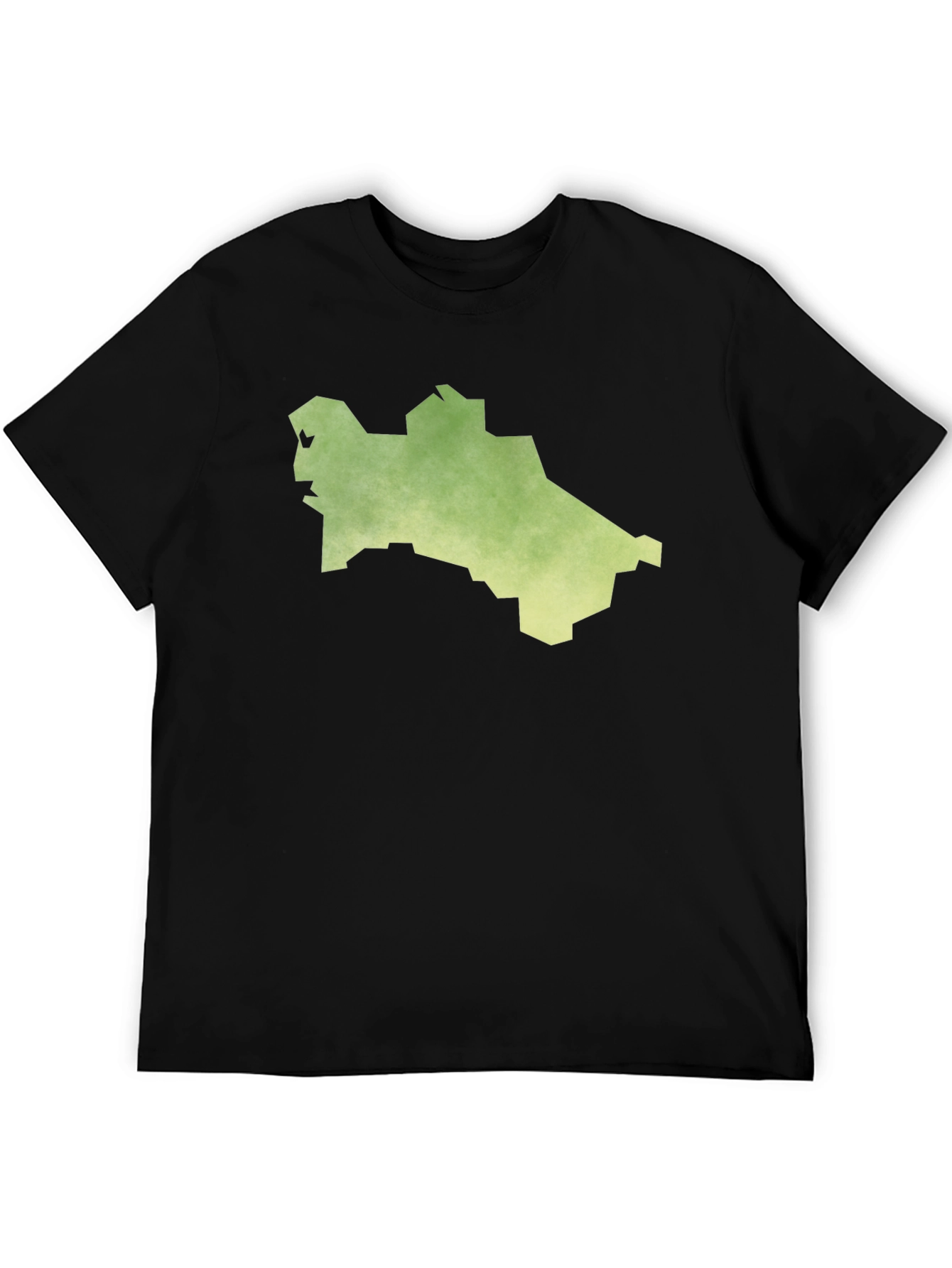 Turkmenistan Map T-Shirt - Black Cotton Tee