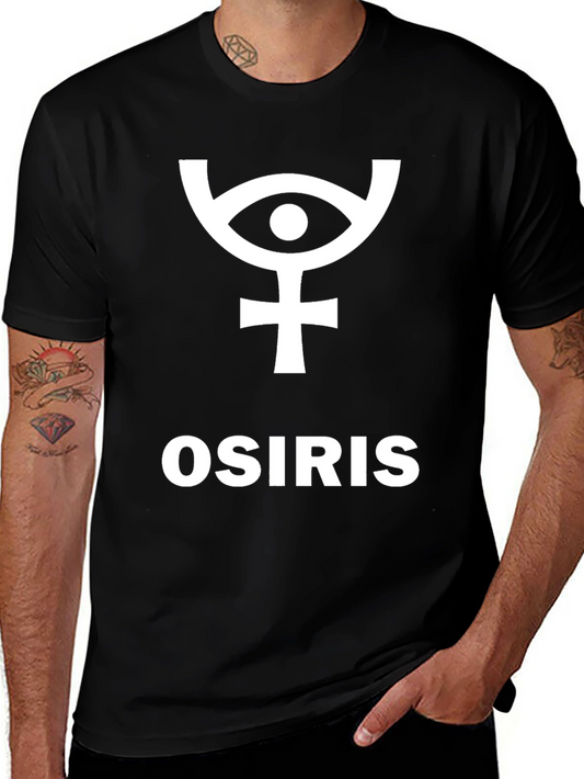 Osiris T-Shirt Egyptian Mythology Ankh Eye Black Cotton Tee