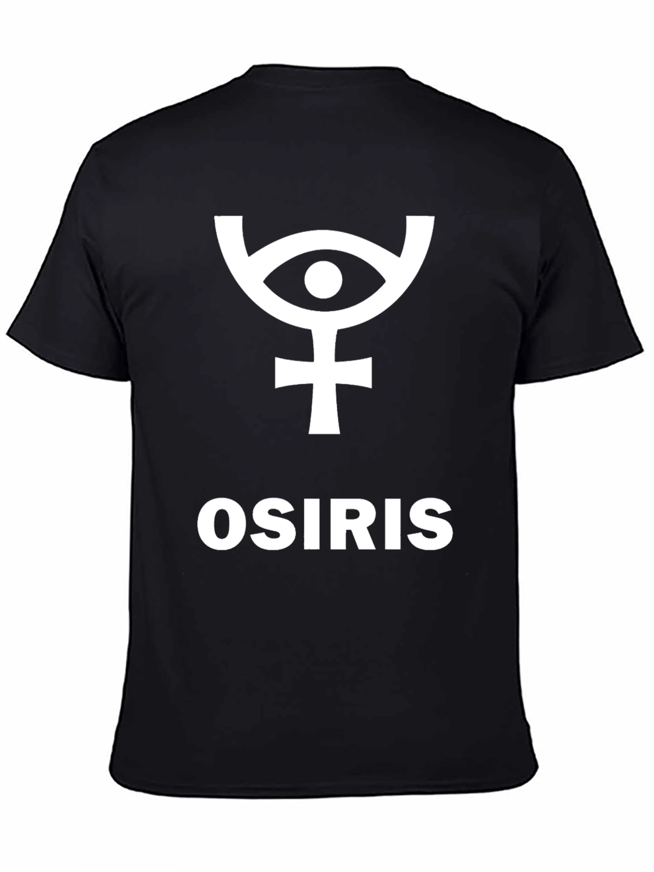 Osiris T-Shirt Egyptian Mythology Ankh Eye Black Cotton Tee