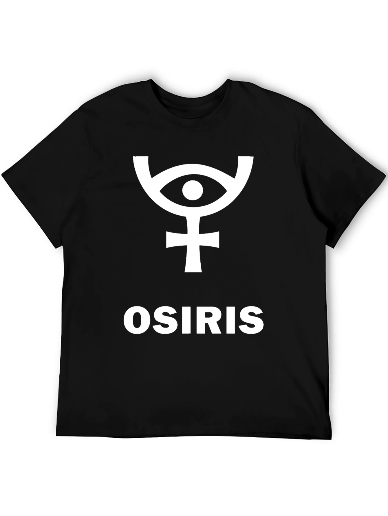 Osiris T-Shirt Egyptian Mythology Ankh Eye Black Cotton Tee