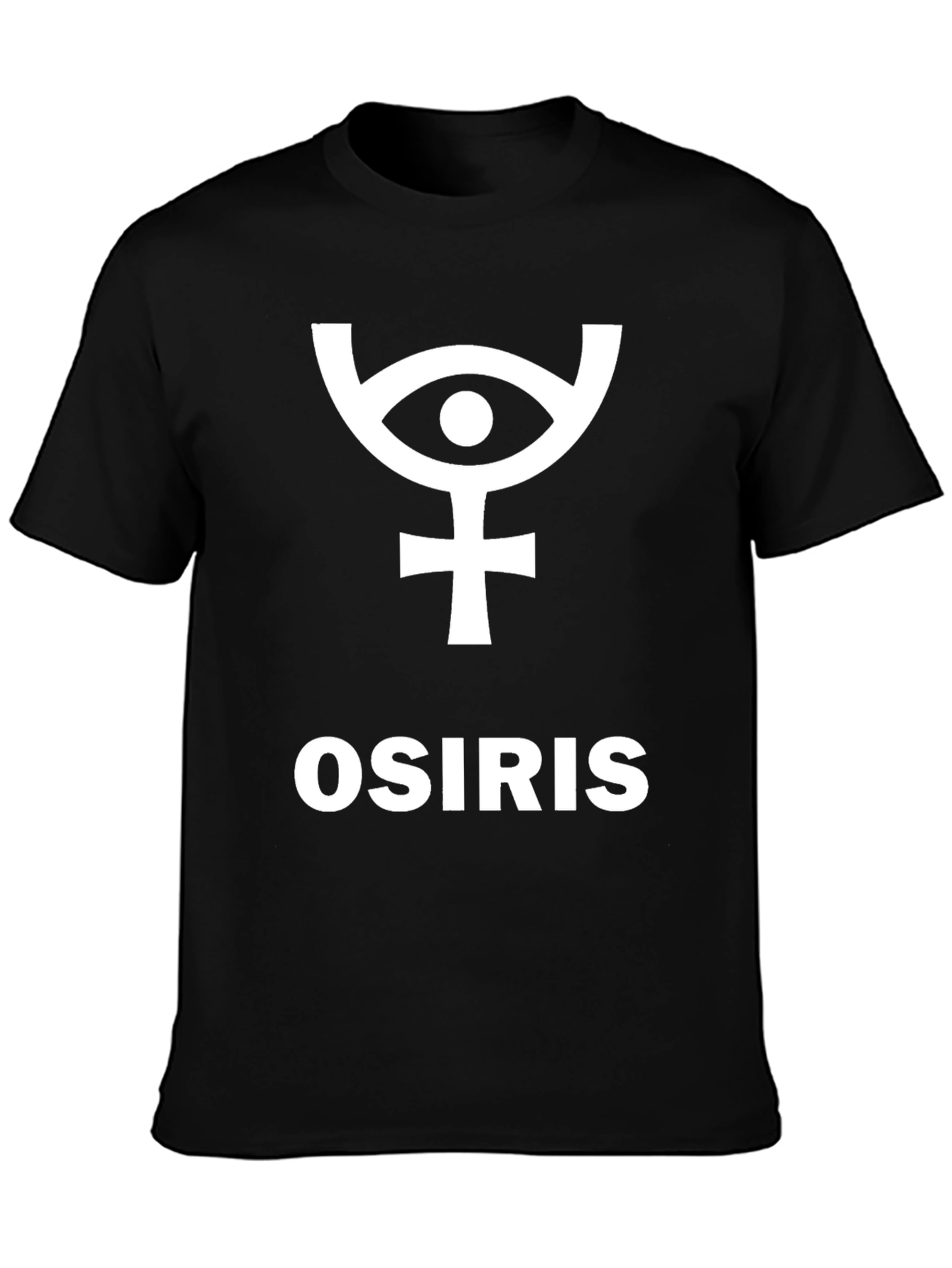 Osiris T-Shirt Egyptian Mythology Ankh Eye Black Cotton Tee