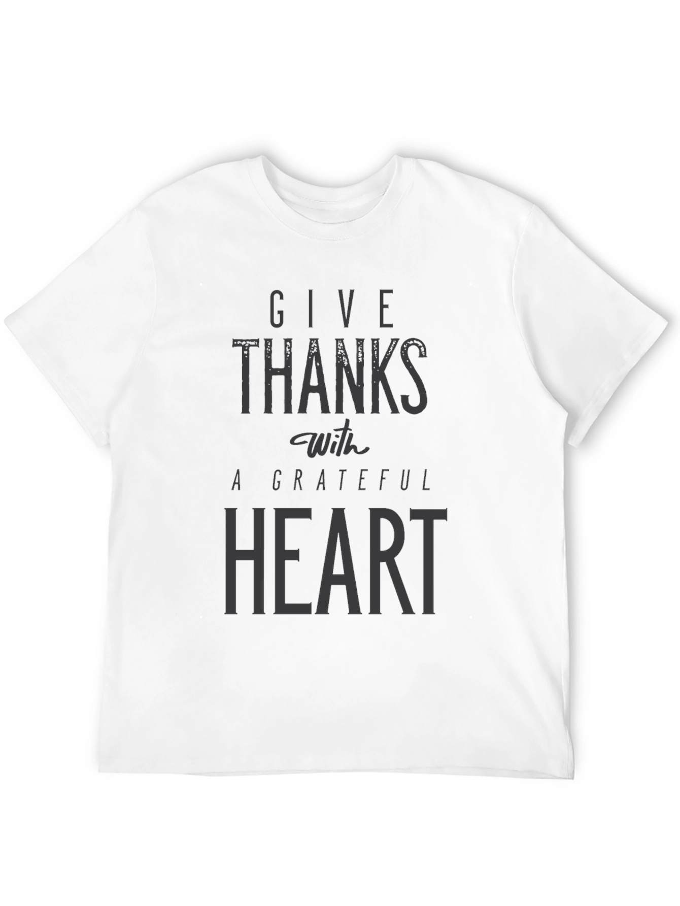 Give Thanks Grateful Heart Black T-Shirt