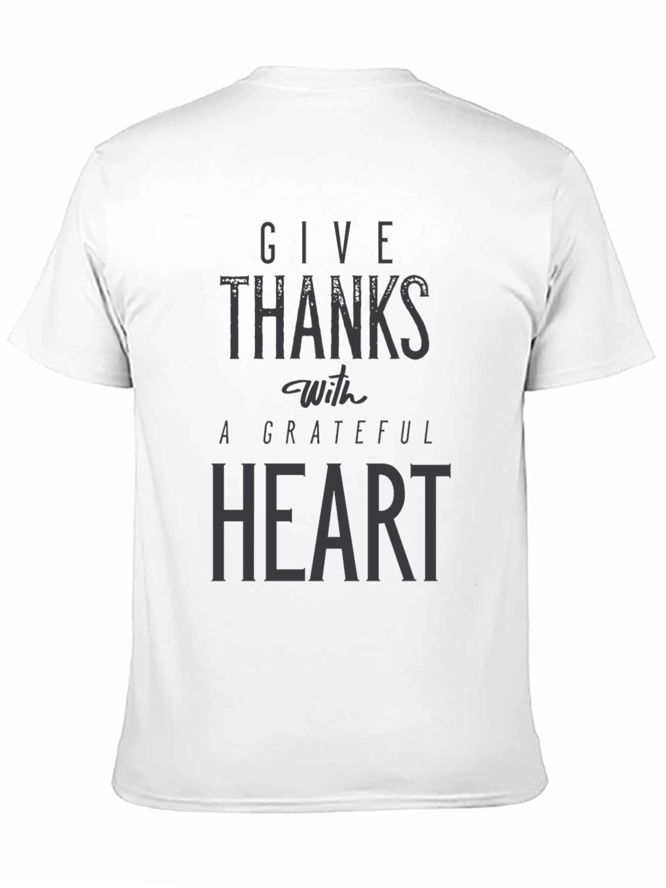 Give Thanks Grateful Heart Black T-Shirt