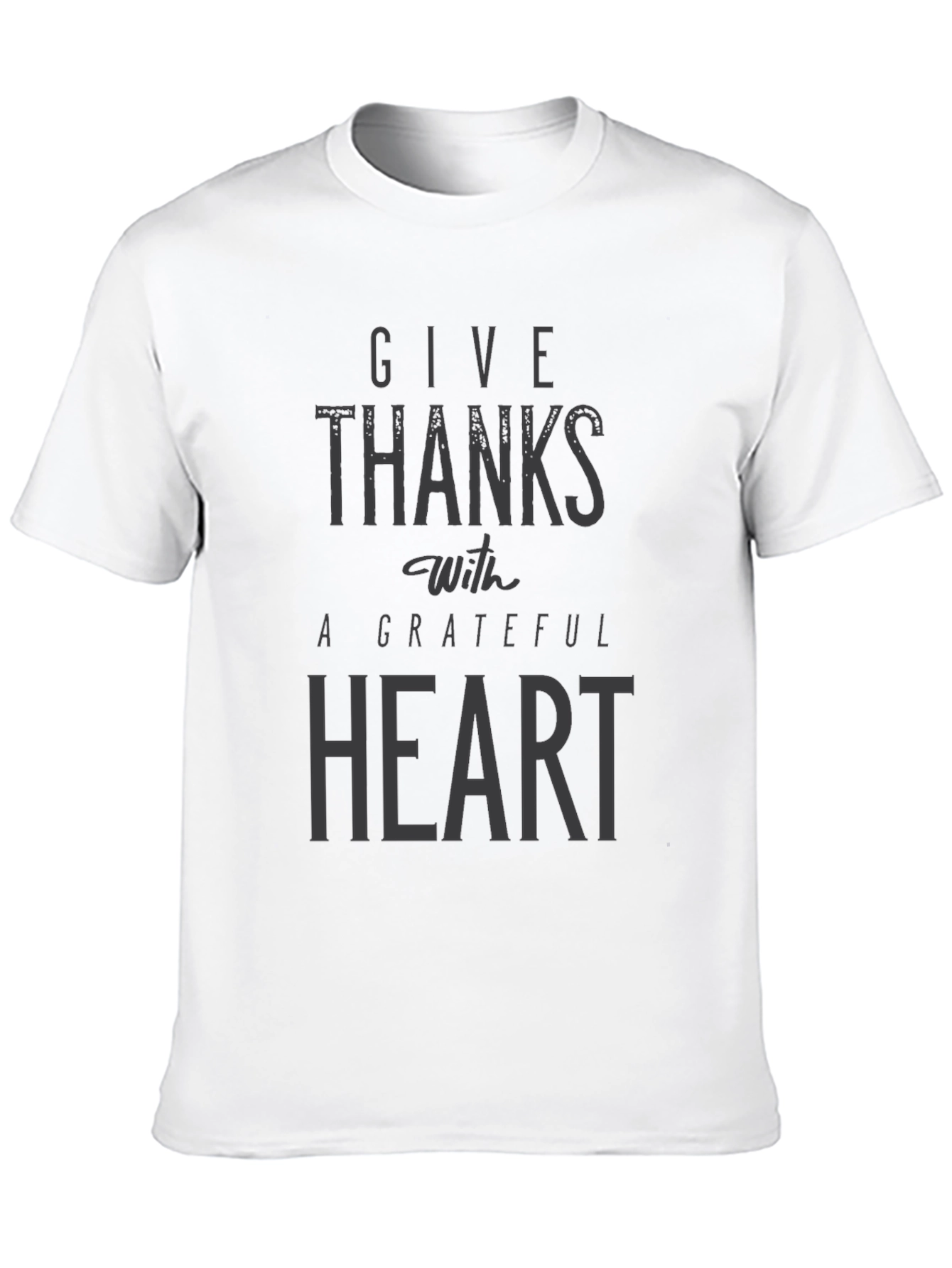 Give Thanks Grateful Heart Black T-Shirt