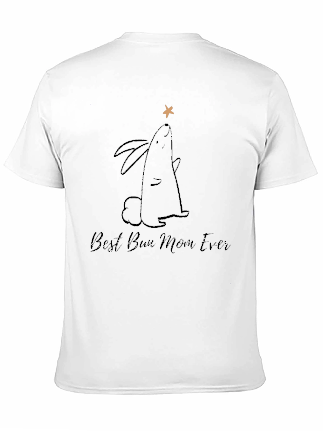 Best Bun Mom Ever T-Shirt - Black Rabbit Graphic
