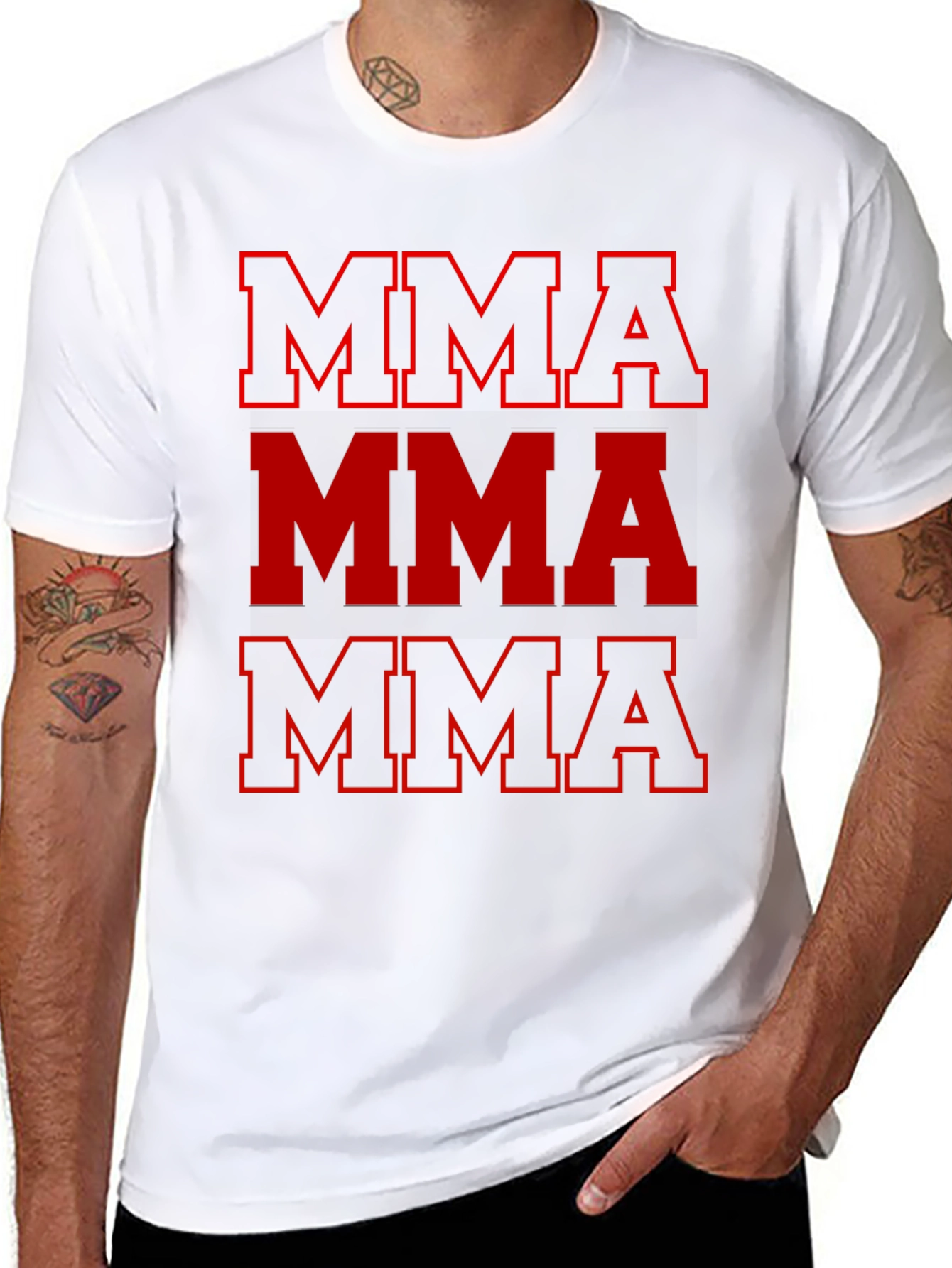 MMA Red Letter Graphic Black T-Shirt