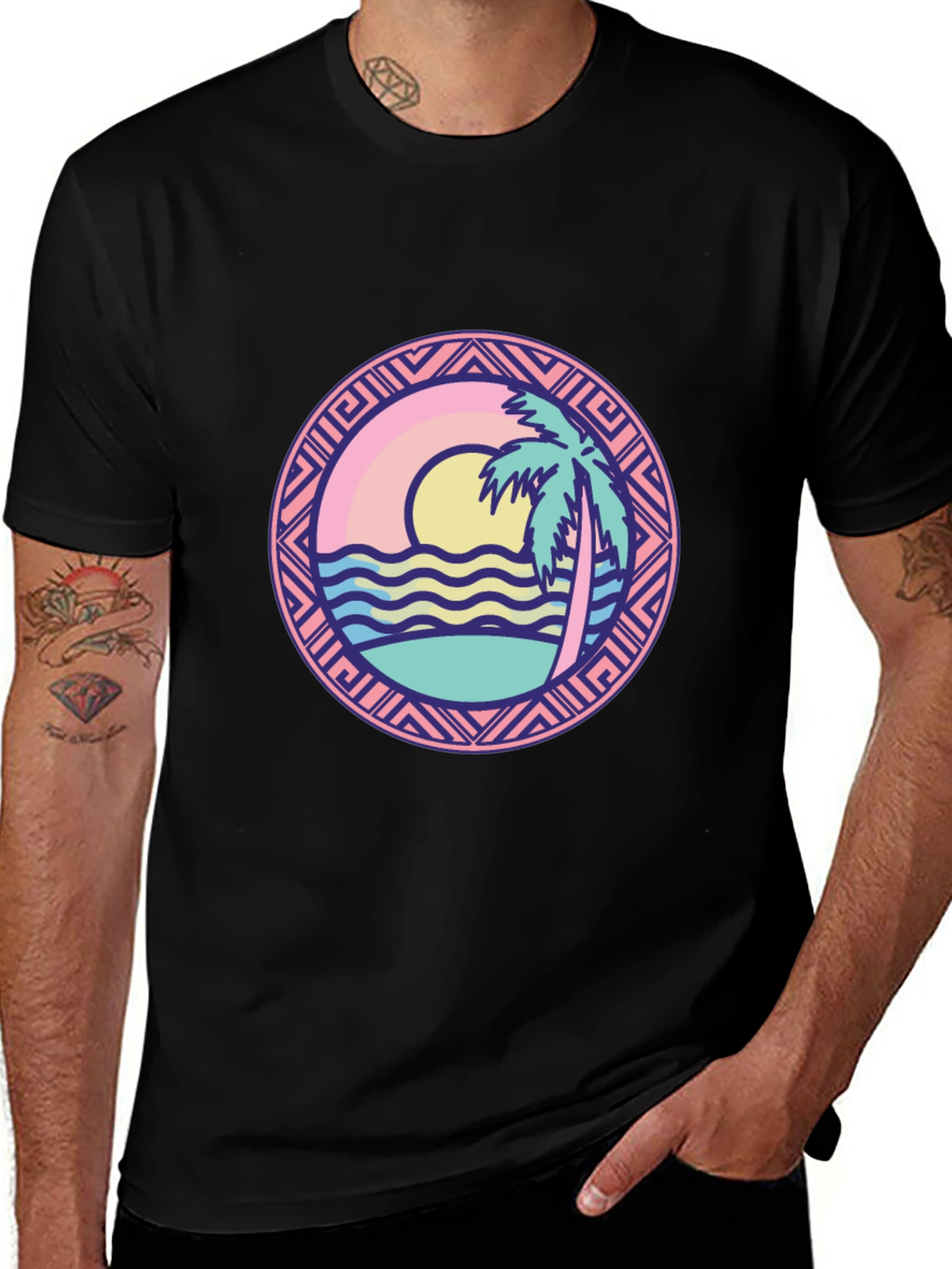 Tropical Beach Graphic T-Shirt - Vacation Vibes