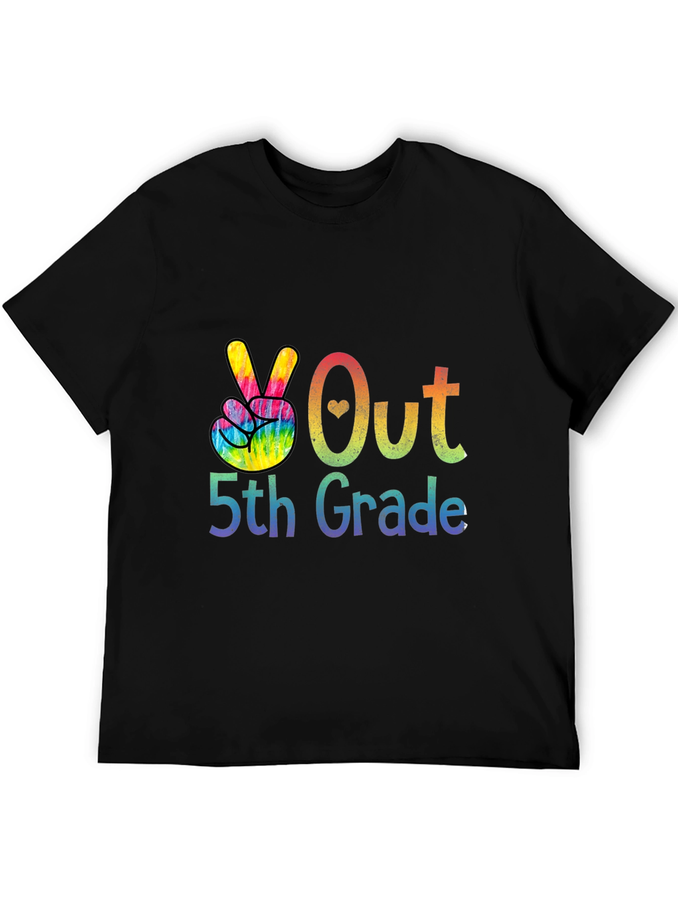 Peace Out 5th Grade Tie Dye T-Shirt