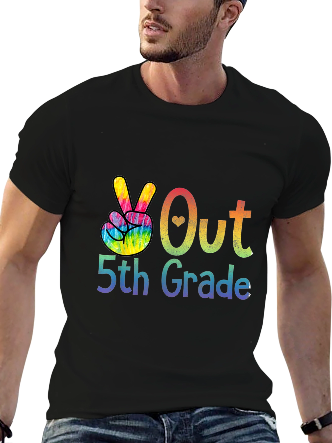 Peace Out 5th Grade Tie Dye T-Shirt