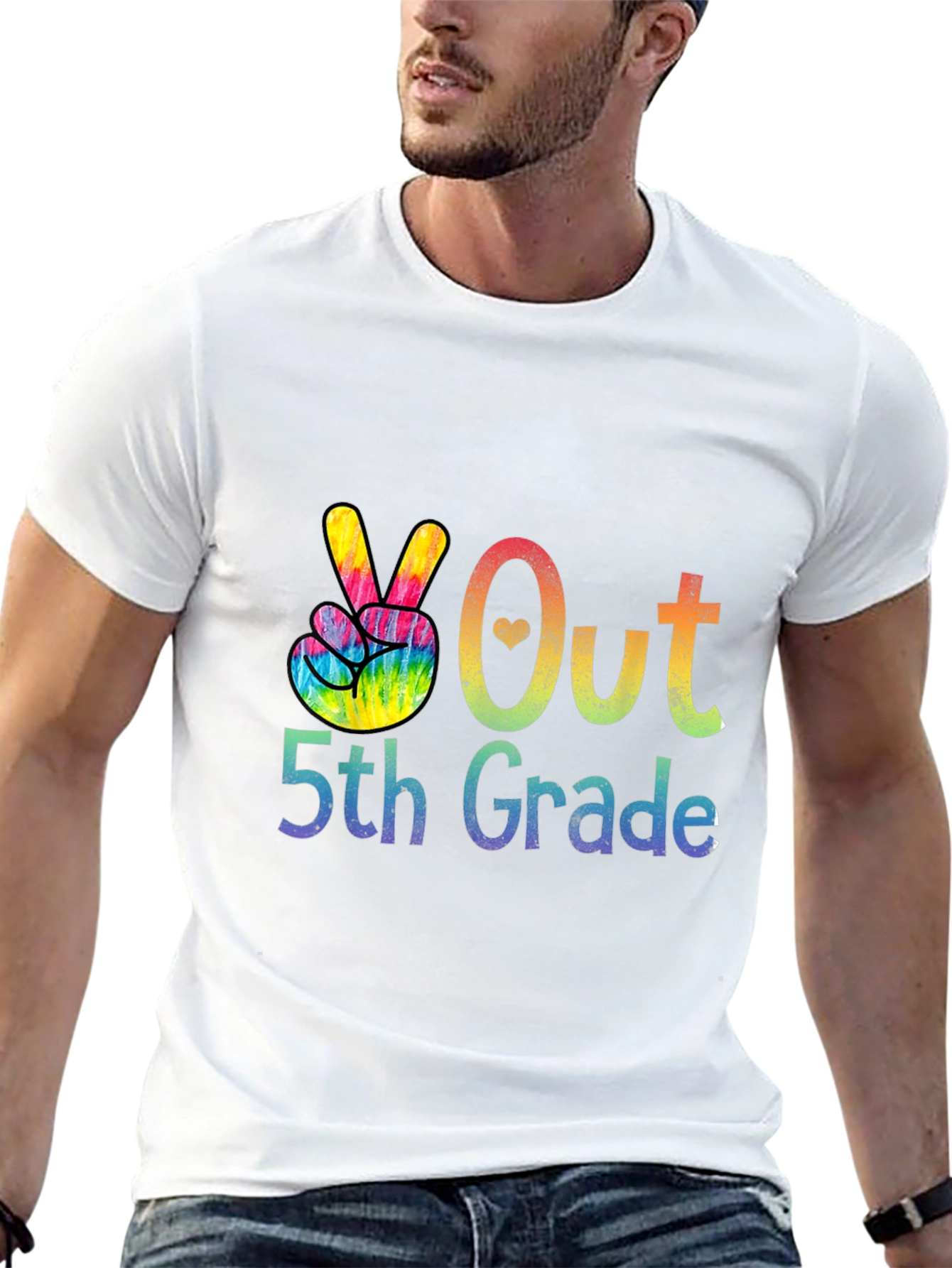 Peace Out 5th Grade Tie Dye T-Shirt
