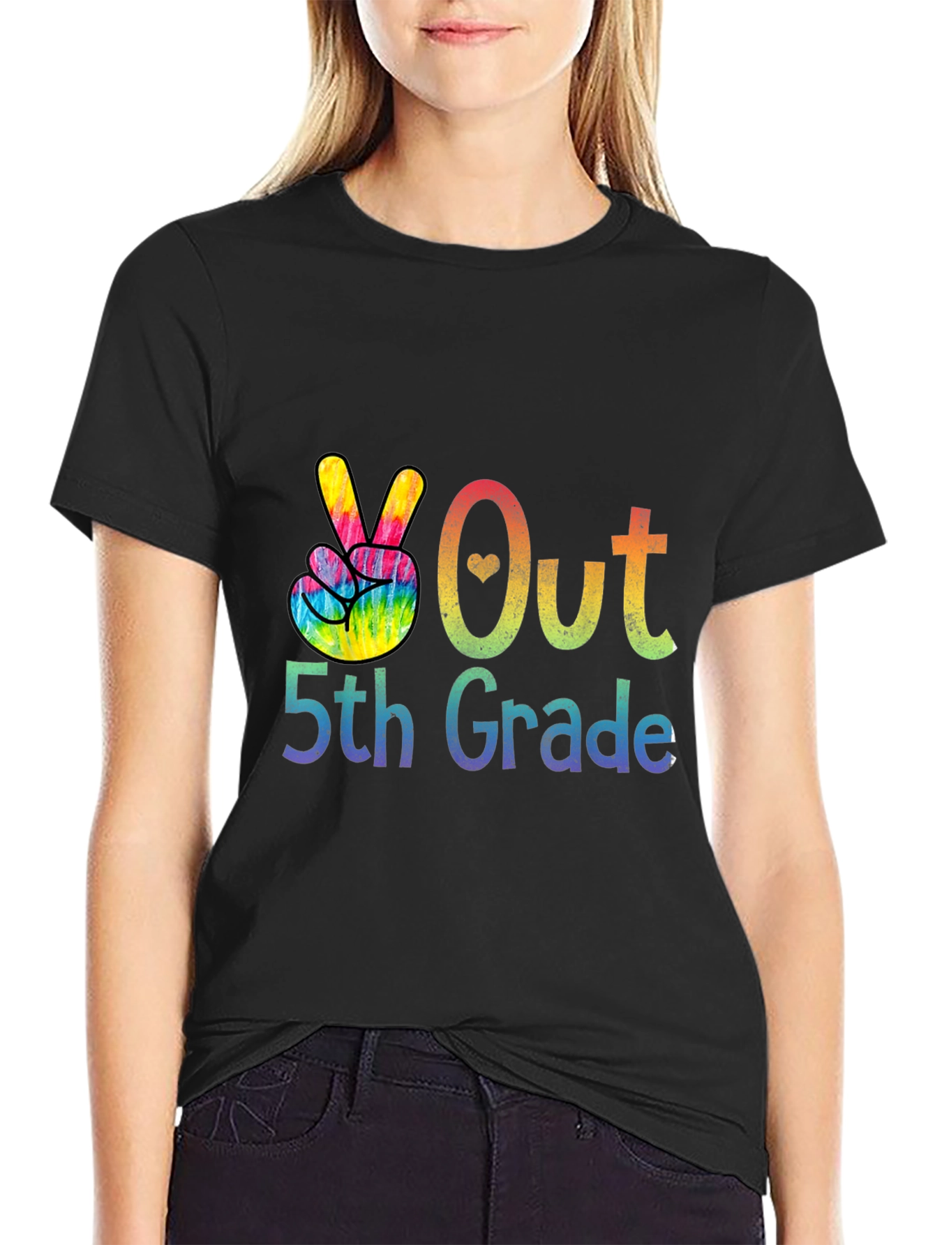 Peace Out 5th Grade Tie Dye T-Shirt